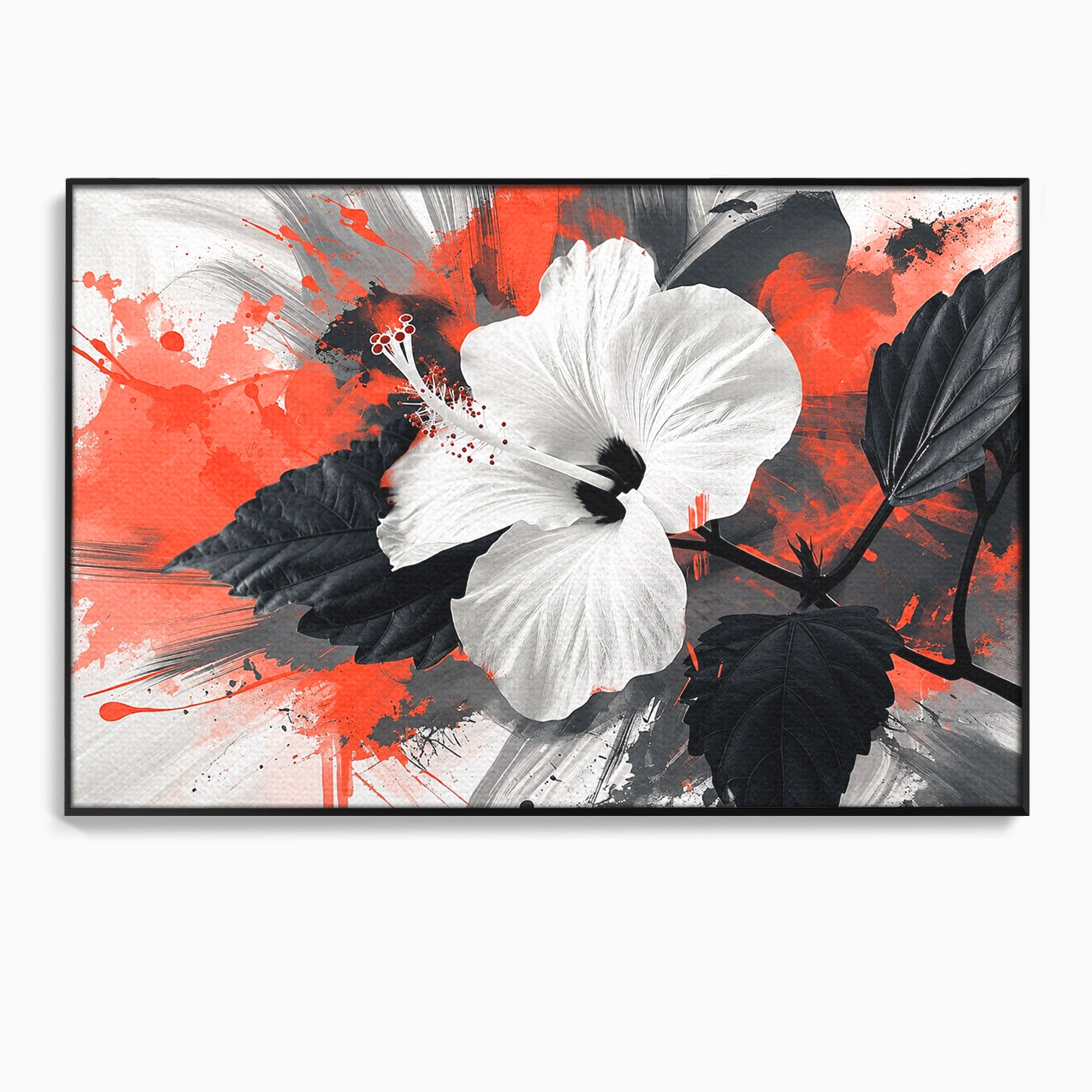 Tablou Canvas Premium LuxCanva® A1856, Floare Hibiscus Abstracta, Floare, Hibiscus, Abstract, Living, Dormitor, Culori Vibrante
