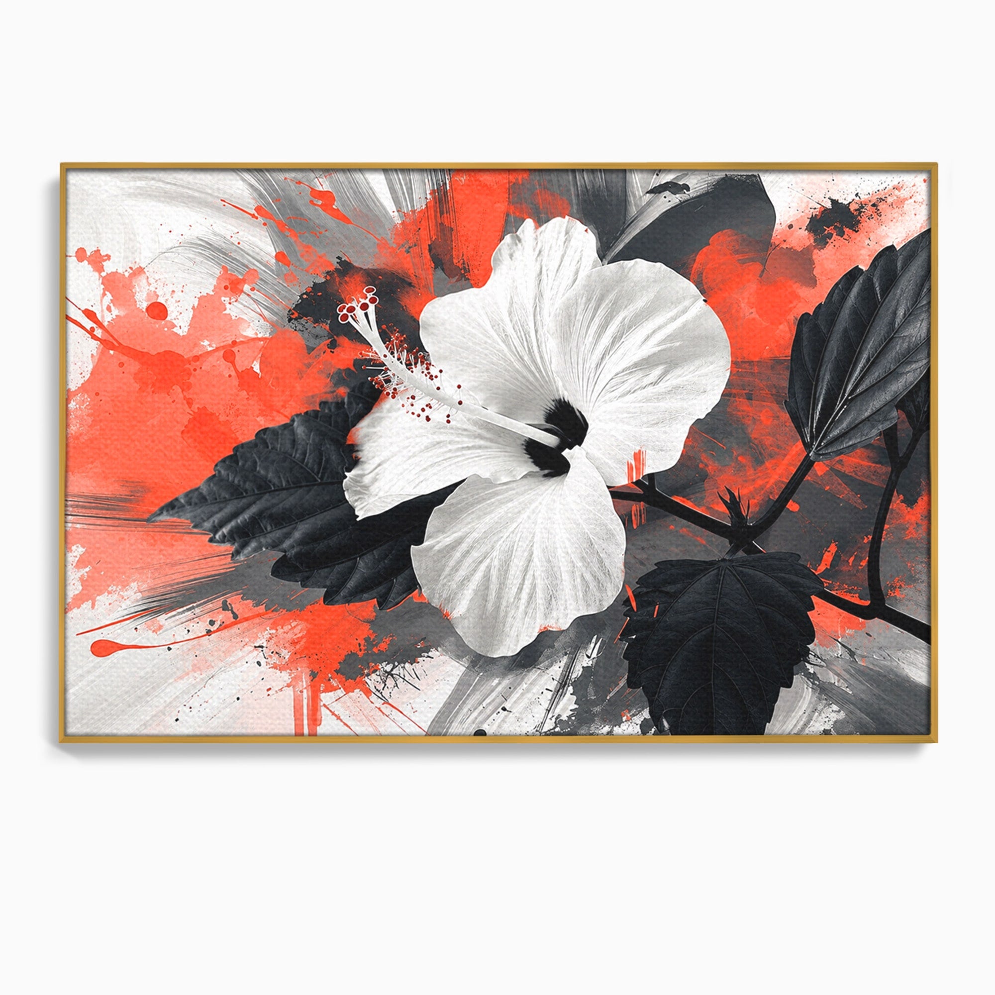 Tablou Canvas Premium LuxCanva® A1856, Floare Hibiscus Abstracta, Floare, Hibiscus, Abstract, Living, Dormitor, Culori Vibrante