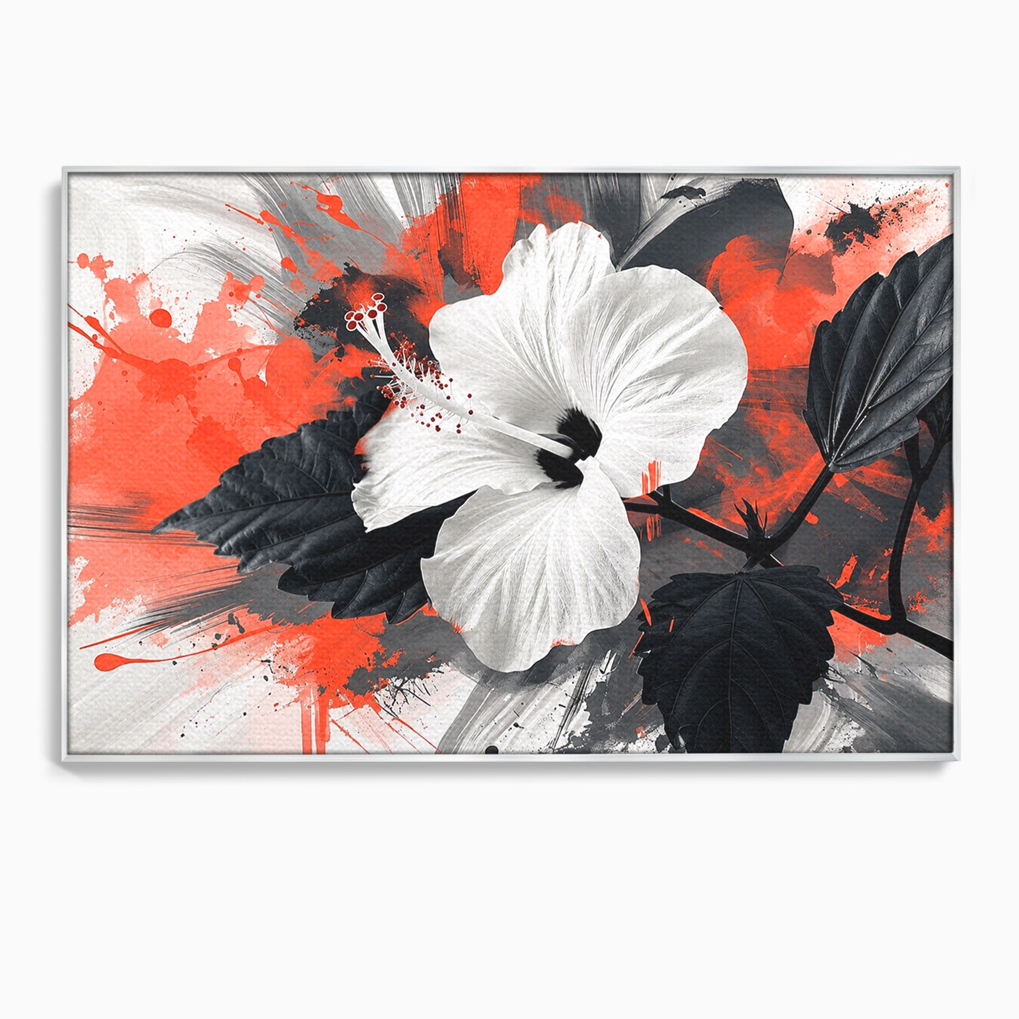 Tablou Canvas Premium LuxCanva® A1856, Floare Hibiscus Abstracta, Floare, Hibiscus, Abstract, Living, Dormitor, Culori Vibrante