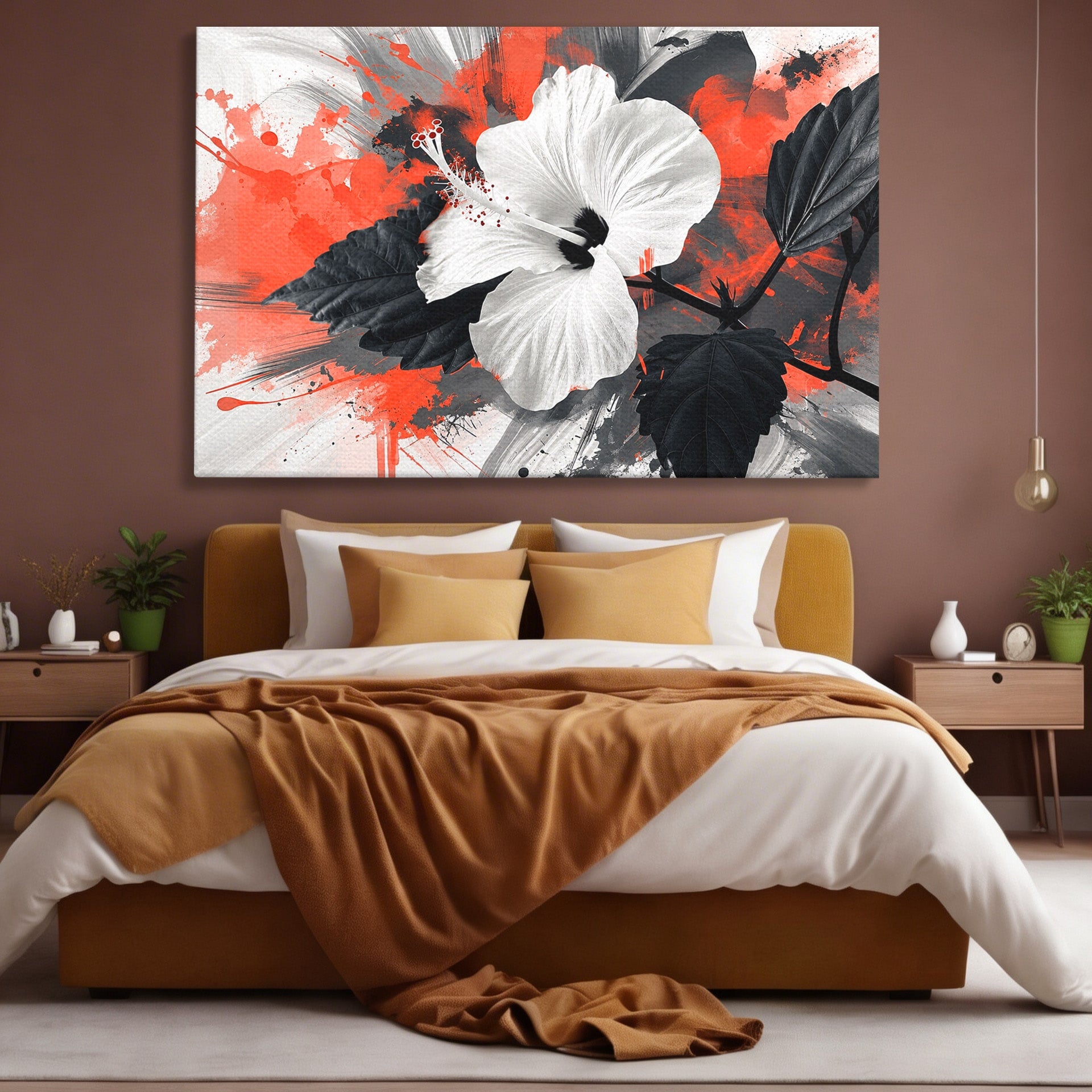 Tablou Canvas Premium LuxCanva® A1856, Floare Hibiscus Abstracta, Floare, Hibiscus, Abstract, Living, Dormitor, Culori Vibrante