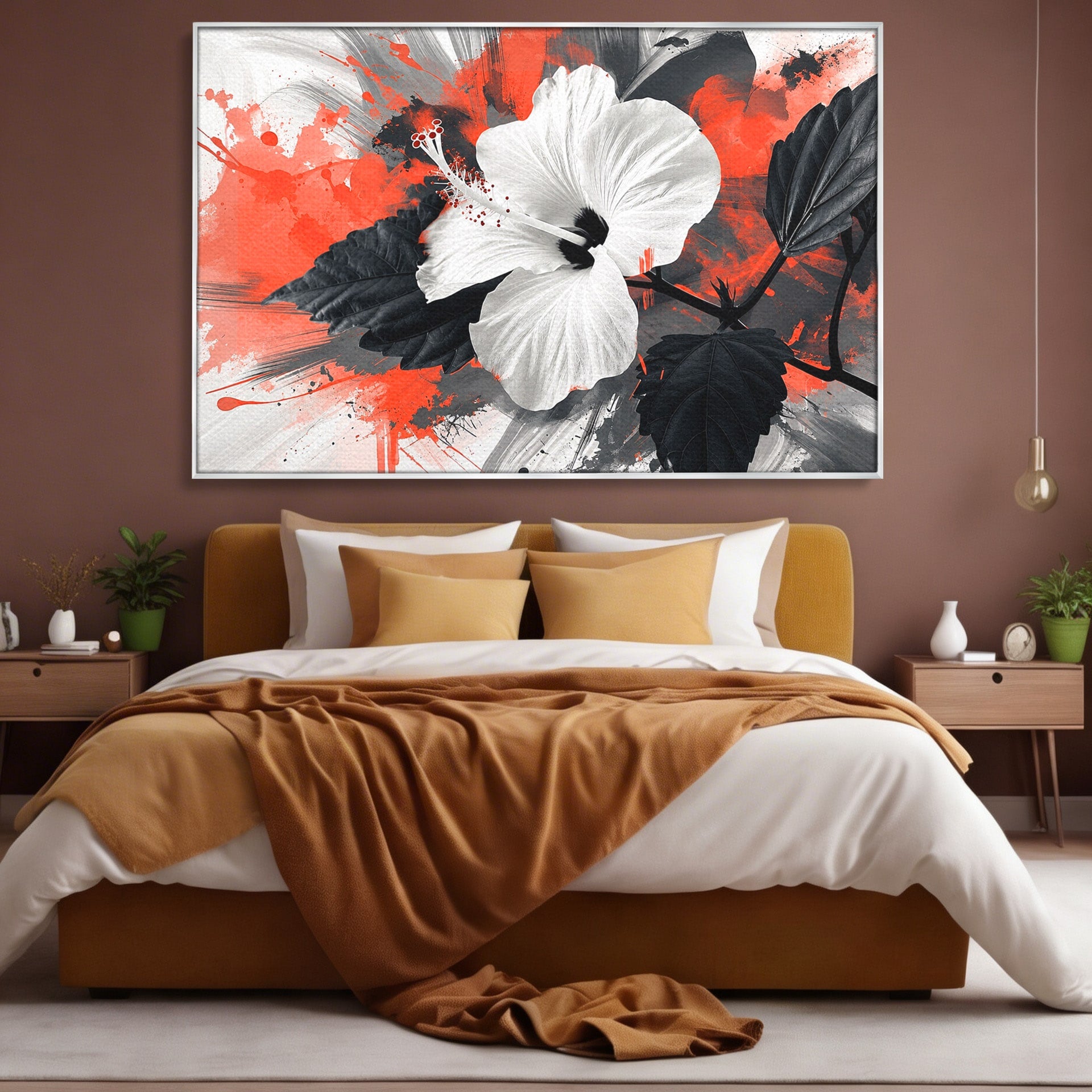 Tablou Canvas Premium LuxCanva® A1856, Floare Hibiscus Abstracta, Floare, Hibiscus, Abstract, Living, Dormitor, Culori Vibrante