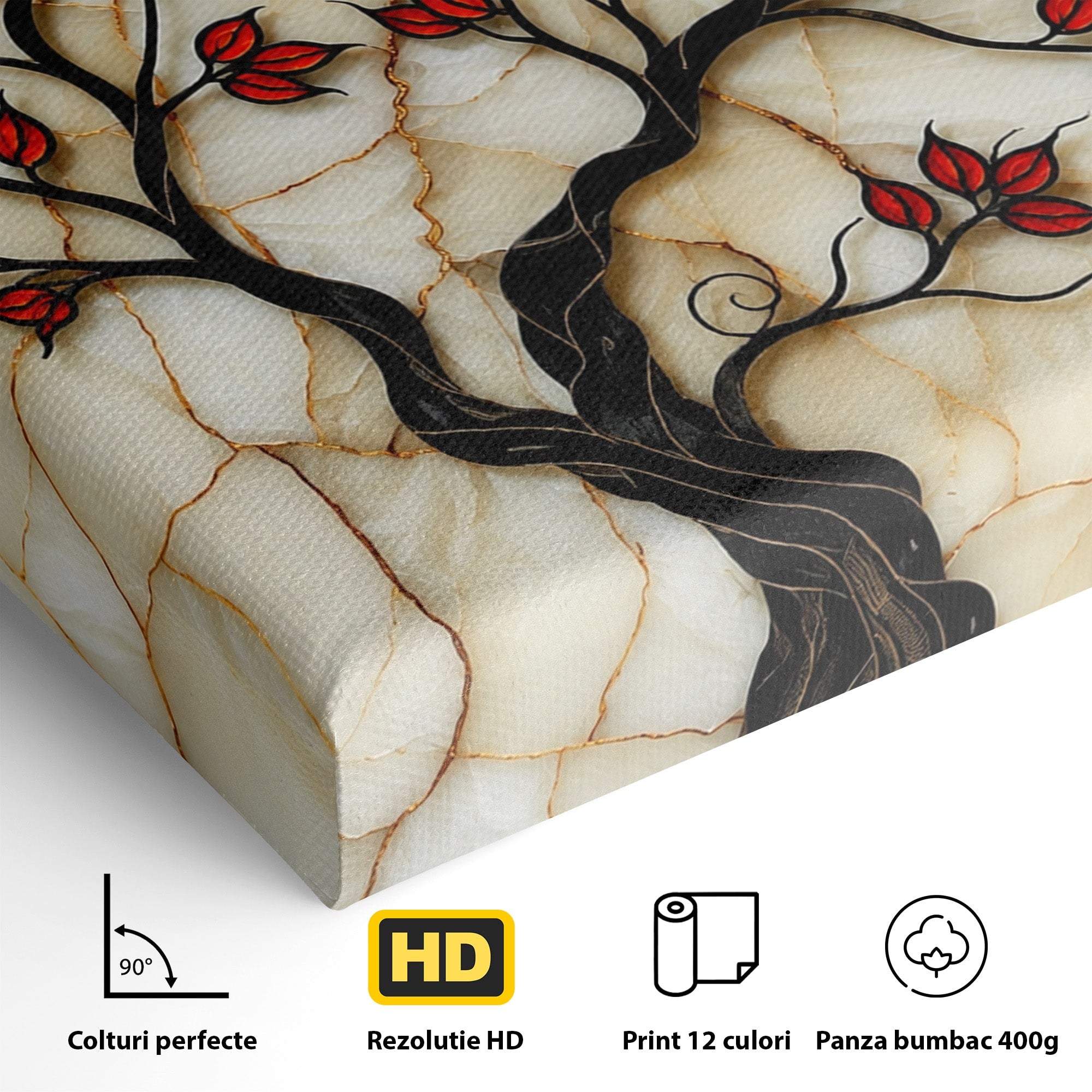 Tablou Canvas Premium LuxCanva® A1858, Luna Si Copacul Fermecat, Copac, Luna, Fantezie, Natura, Living, Culori Vibrante