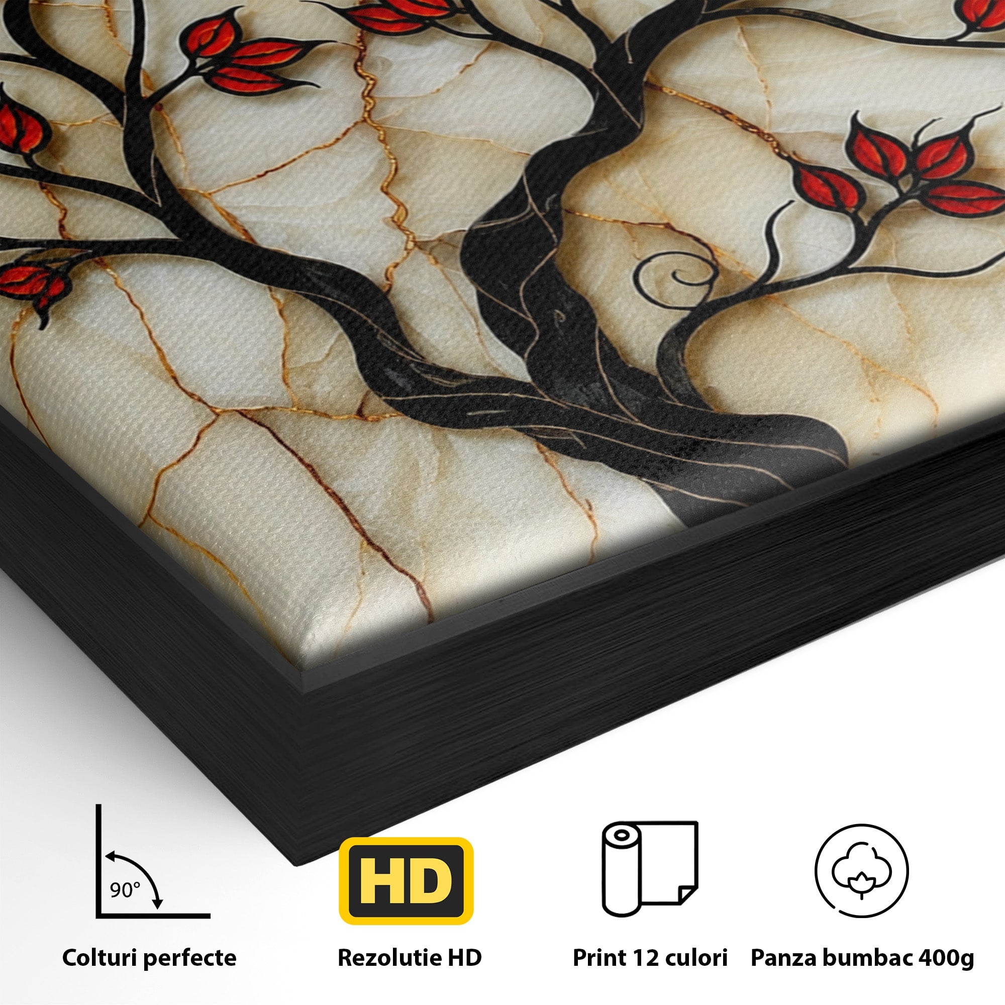 Tablou Canvas Premium LuxCanva® A1858, Luna Si Copacul Fermecat, Copac, Luna, Fantezie, Natura, Living, Culori Vibrante