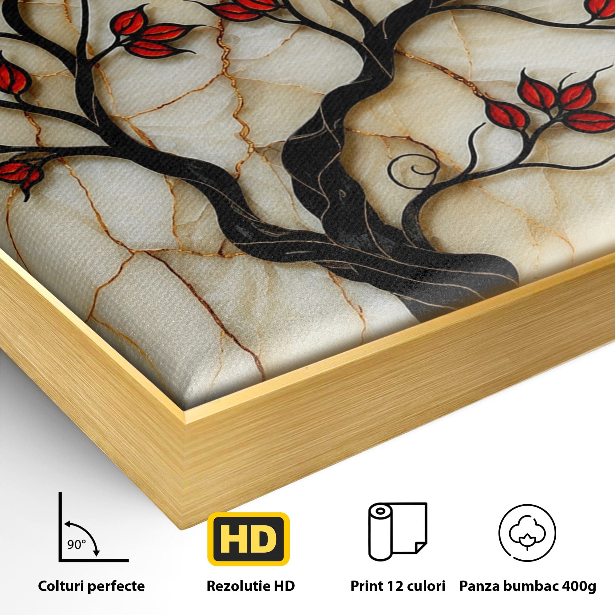 Tablou Canvas Premium LuxCanva® A1858, Luna Si Copacul Fermecat, Copac, Luna, Fantezie, Natura, Living, Culori Vibrante