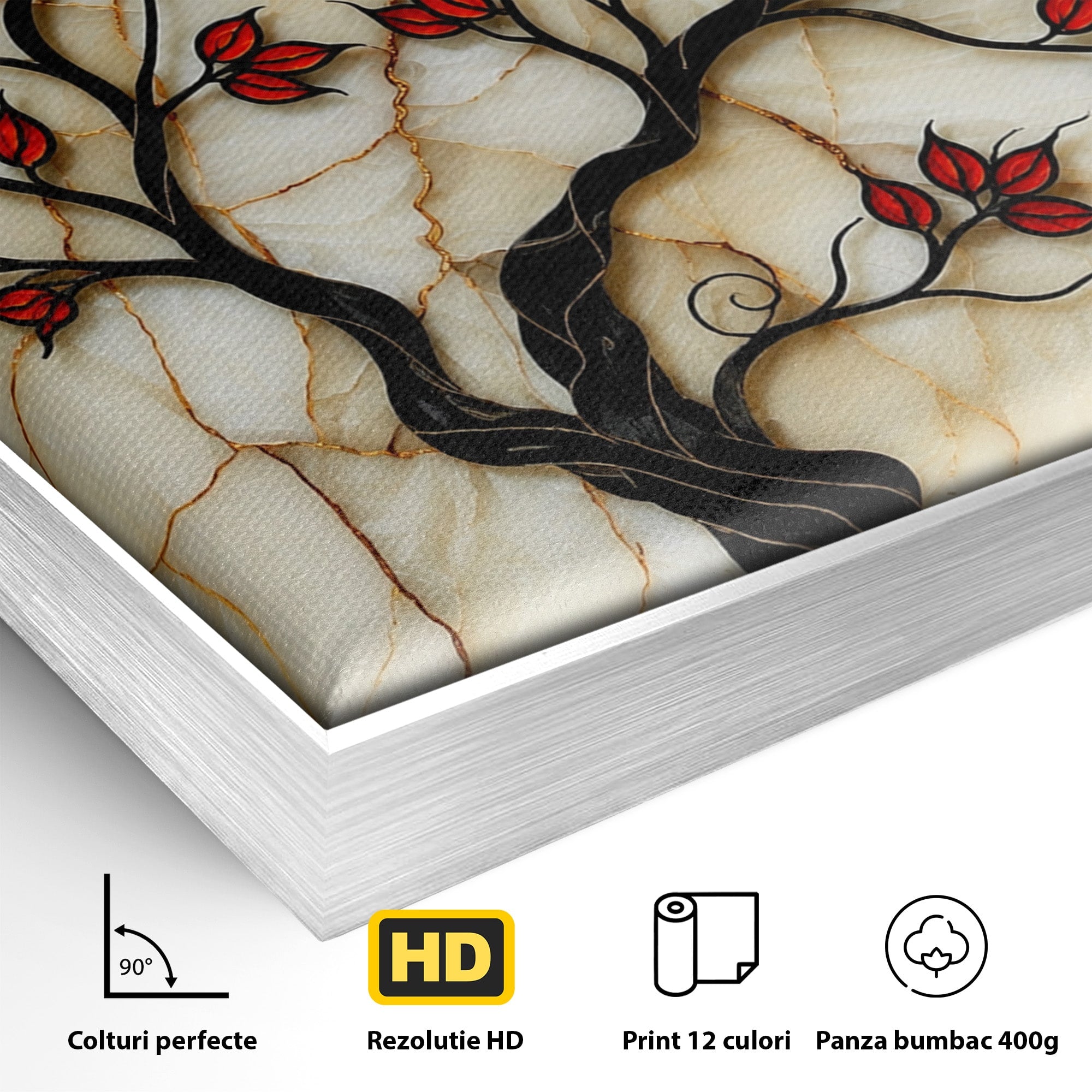 Tablou Canvas Premium LuxCanva® A1858, Luna Si Copacul Fermecat, Copac, Luna, Fantezie, Natura, Living, Culori Vibrante