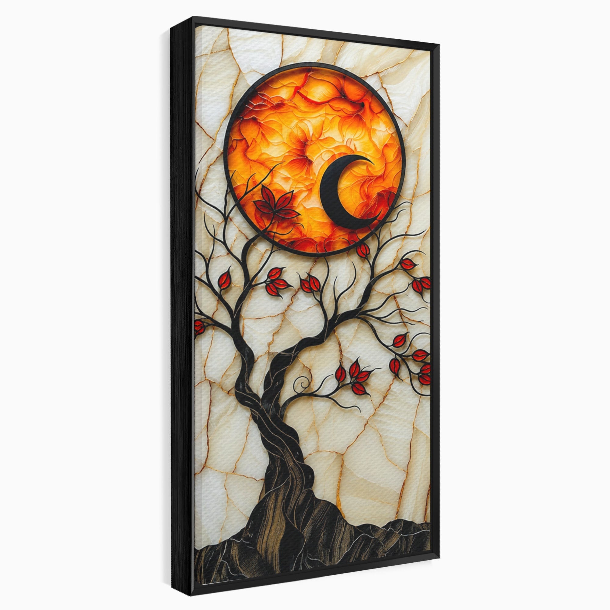 Tablou Canvas Premium LuxCanva® A1858, Luna Si Copacul Fermecat, Copac, Luna, Fantezie, Natura, Living, Culori Vibrante