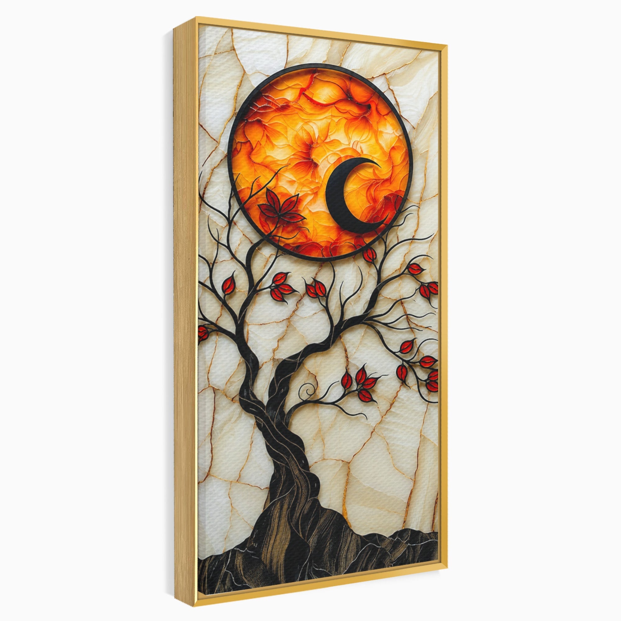 Tablou Canvas Premium LuxCanva® A1858, Luna Si Copacul Fermecat, Copac, Luna, Fantezie, Natura, Living, Culori Vibrante