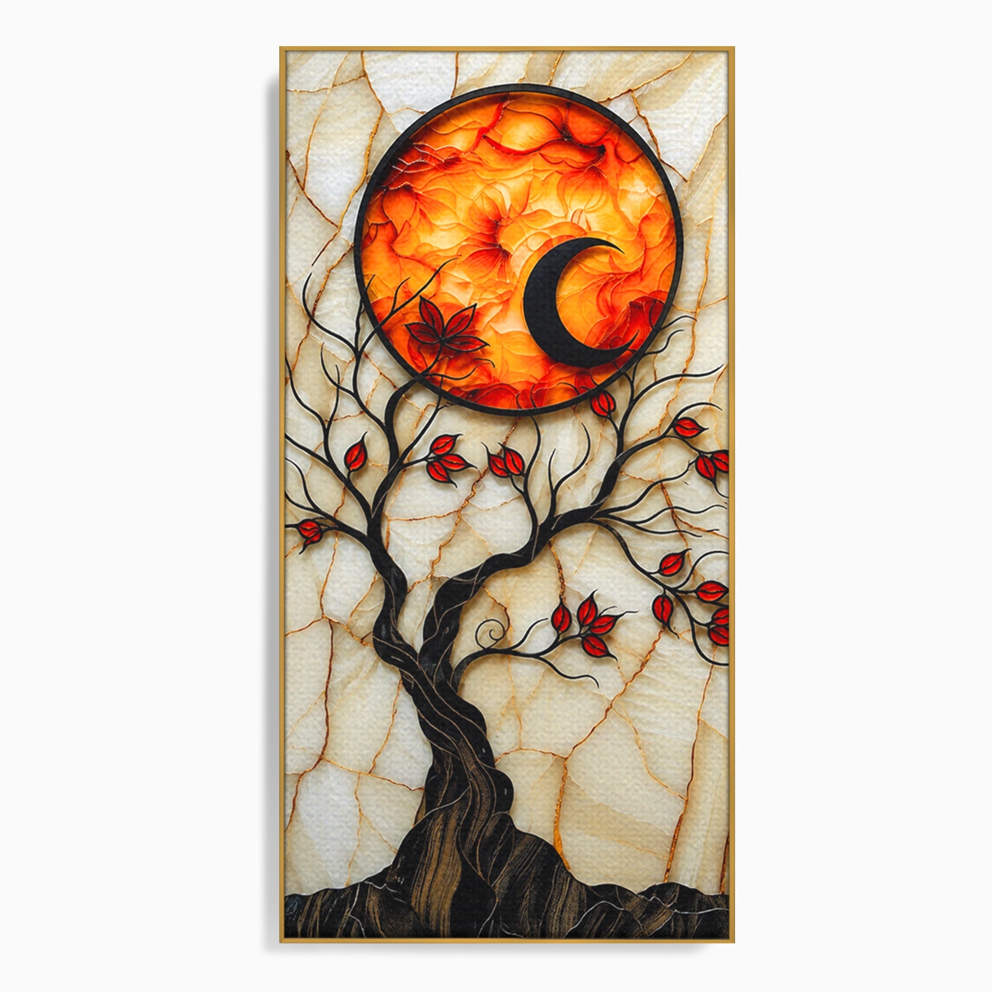 Tablou Canvas Premium LuxCanva® A1858, Luna Si Copacul Fermecat, Copac, Luna, Fantezie, Natura, Living, Culori Vibrante