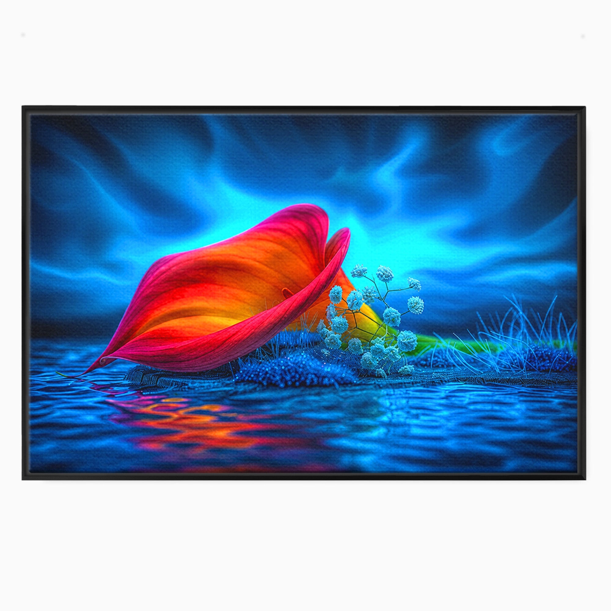 Tablou Canvas Premium LuxCanva® A1859, Floare Fantastica, Floare, Apa, Natura, Fantezie, Dormitor, Living, Culori Vibrante
