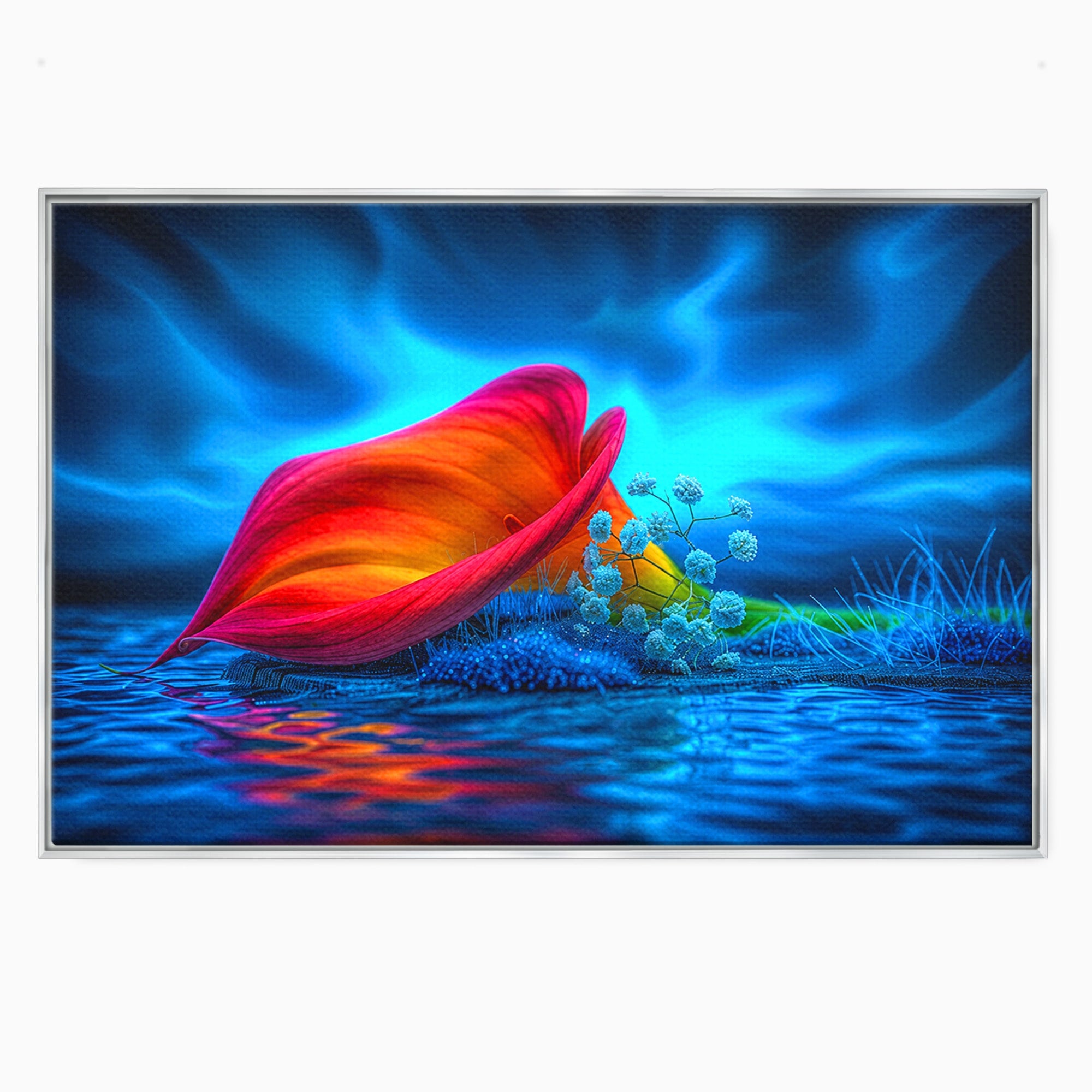 Tablou Canvas Premium LuxCanva® A1859, Floare Fantastica, Floare, Apa, Natura, Fantezie, Dormitor, Living, Culori Vibrante