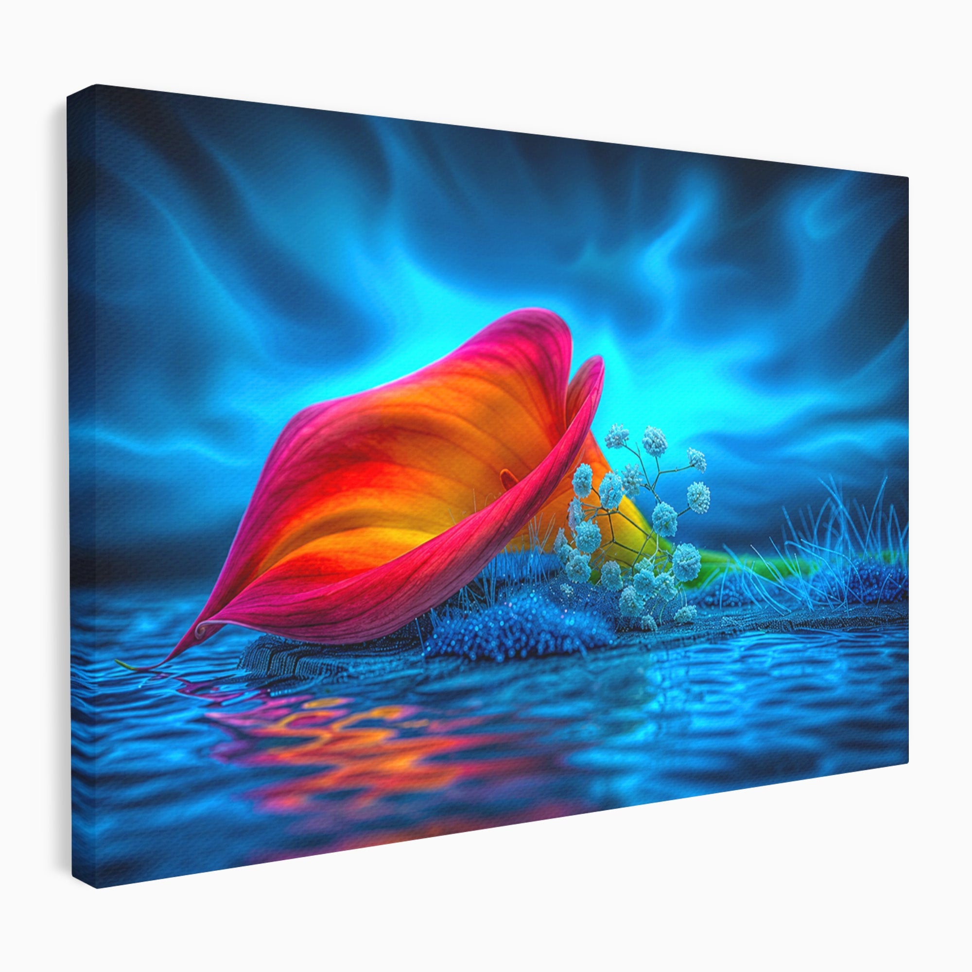 Tablou Canvas Premium LuxCanva® A1859, Floare Fantastica, Floare, Apa, Natura, Fantezie, Dormitor, Living, Culori Vibrante