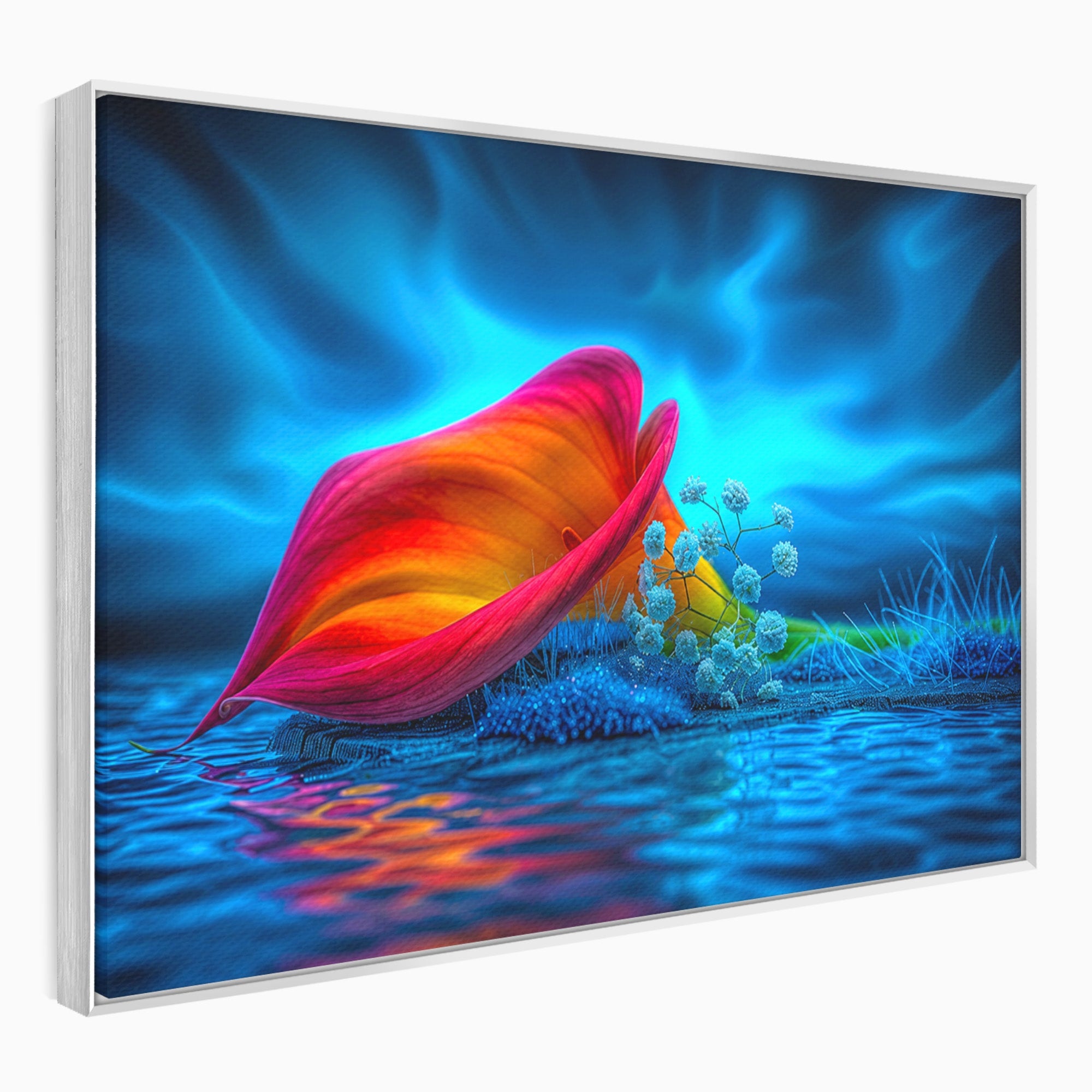 Tablou Canvas Premium LuxCanva® A1859, Floare Fantastica, Floare, Apa, Natura, Fantezie, Dormitor, Living, Culori Vibrante