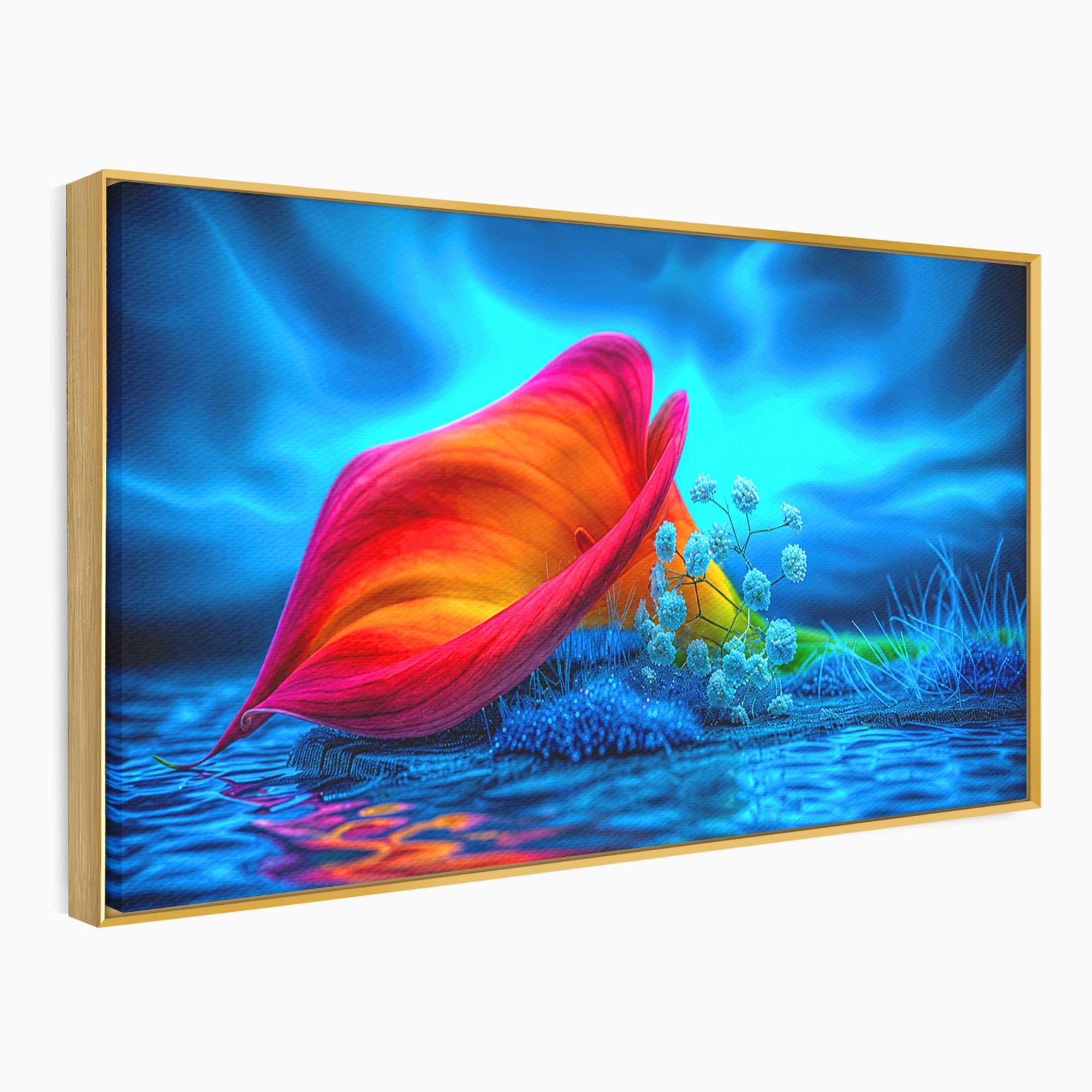 Tablou Canvas Premium LuxCanva® A1859, Floare Fantastica, Floare, Apa, Natura, Fantezie, Dormitor, Living, Culori Vibrante