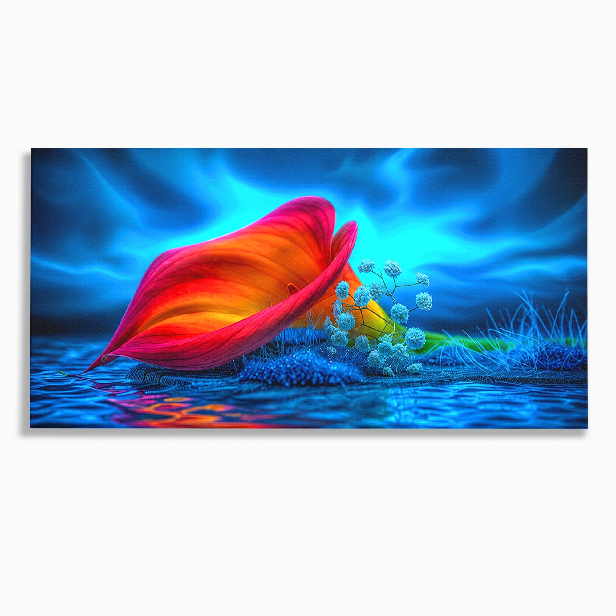 Tablou Canvas Premium LuxCanva® A1859, Floare Fantastica, Floare, Apa, Natura, Fantezie, Dormitor, Living, Culori Vibrante