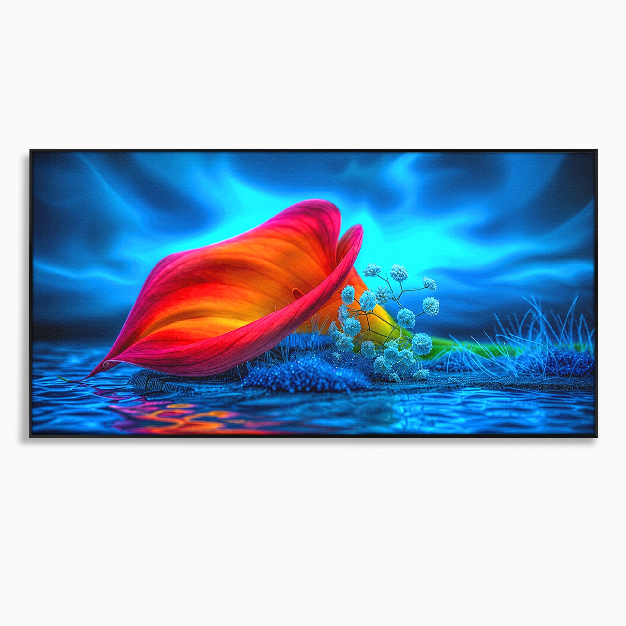 Tablou Canvas Premium LuxCanva® A1859, Floare Fantastica, Floare, Apa, Natura, Fantezie, Dormitor, Living, Culori Vibrante