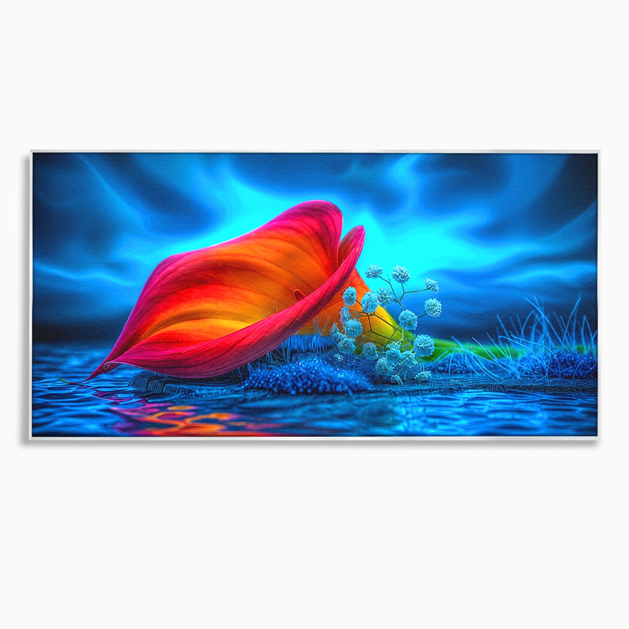 Tablou Canvas Premium LuxCanva® A1859, Floare Fantastica, Floare, Apa, Natura, Fantezie, Dormitor, Living, Culori Vibrante