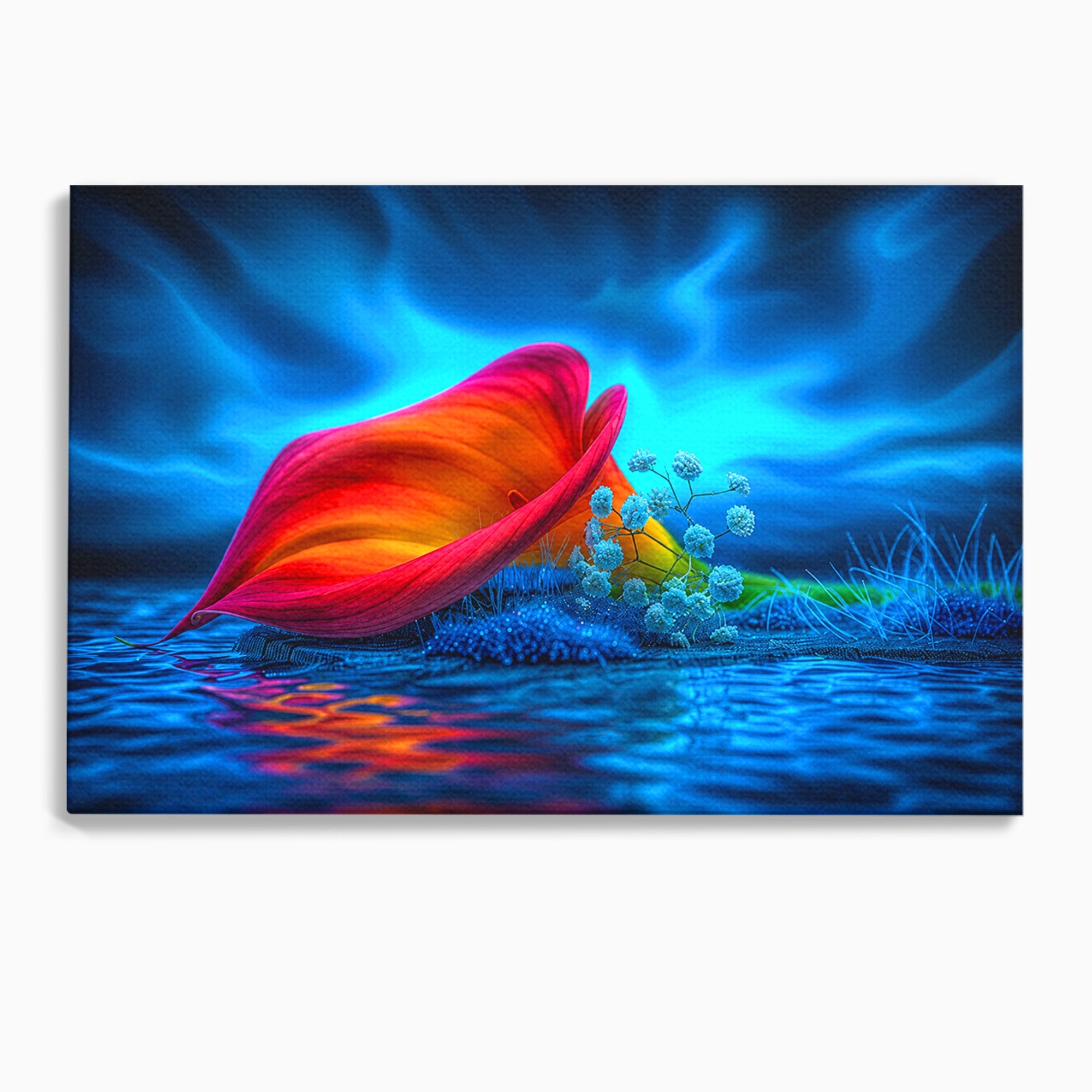 Tablou Canvas Premium LuxCanva® A1859, Floare Fantastica, Floare, Apa, Natura, Fantezie, Dormitor, Living, Culori Vibrante