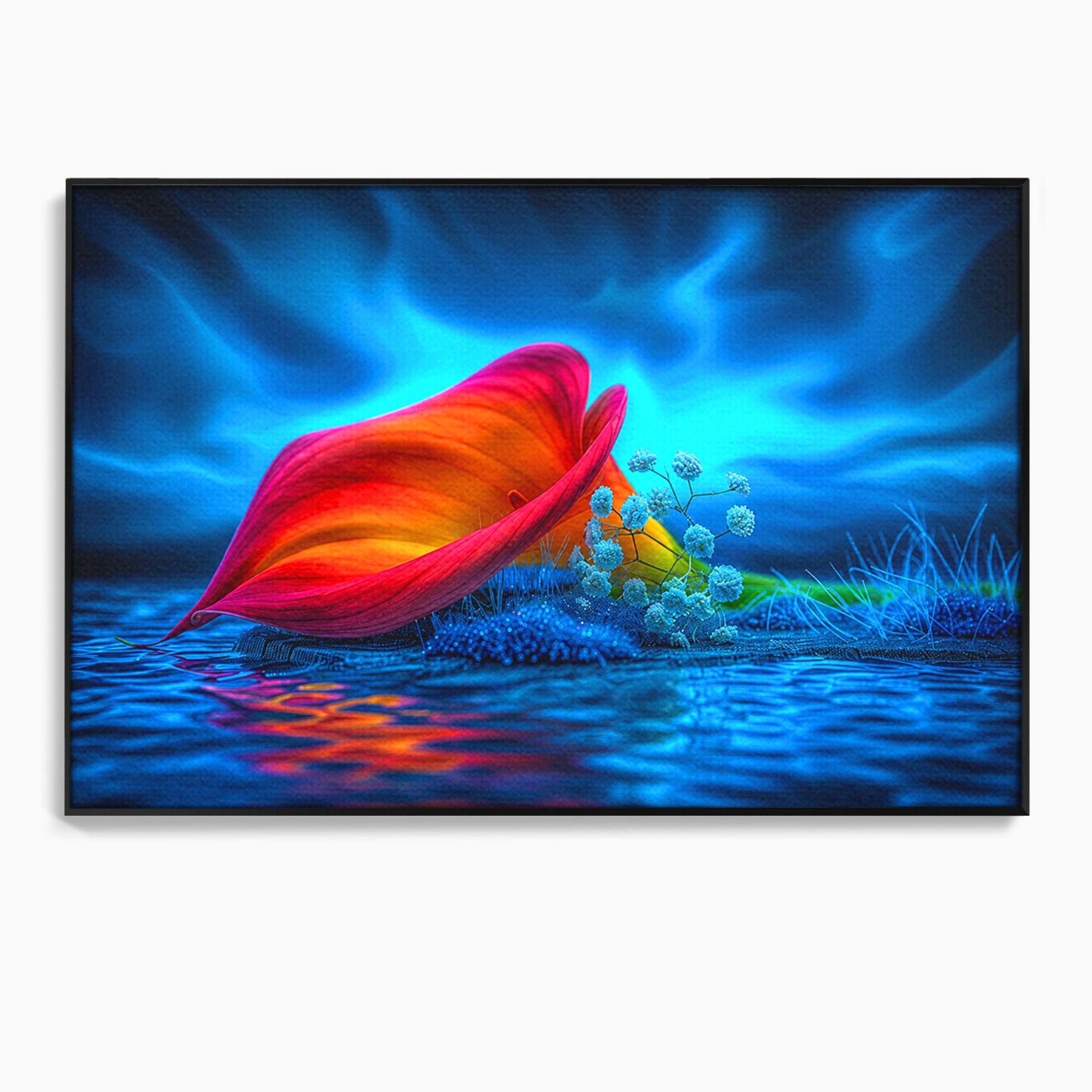 Tablou Canvas Premium LuxCanva® A1859, Floare Fantastica, Floare, Apa, Natura, Fantezie, Dormitor, Living, Culori Vibrante