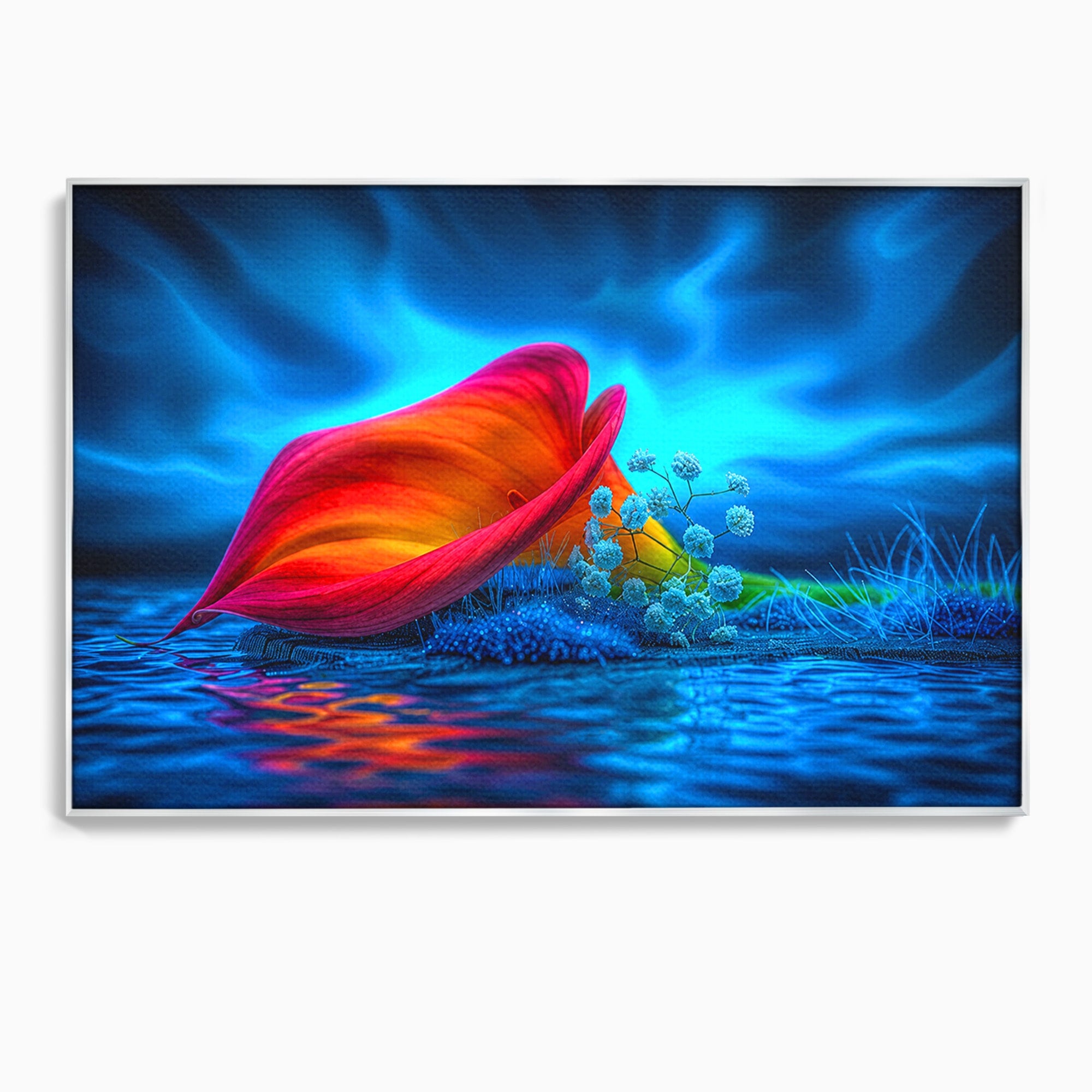 Tablou Canvas Premium LuxCanva® A1859, Floare Fantastica, Floare, Apa, Natura, Fantezie, Dormitor, Living, Culori Vibrante