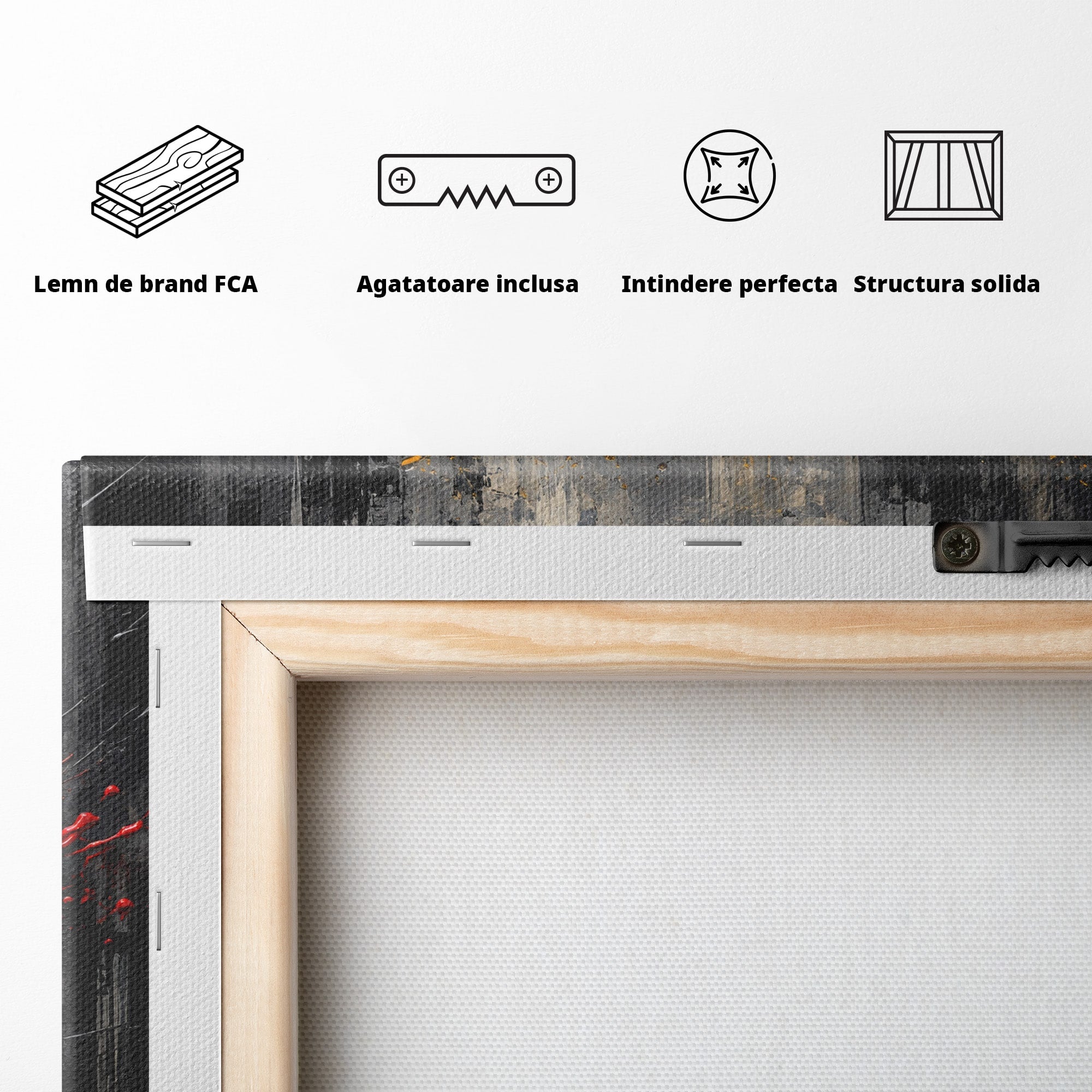 Tablou Canvas Premium LuxCanva® A1863, Floare Vibranta, Floare, Abstract, Modern, Textura, Living, Culori Vibrante