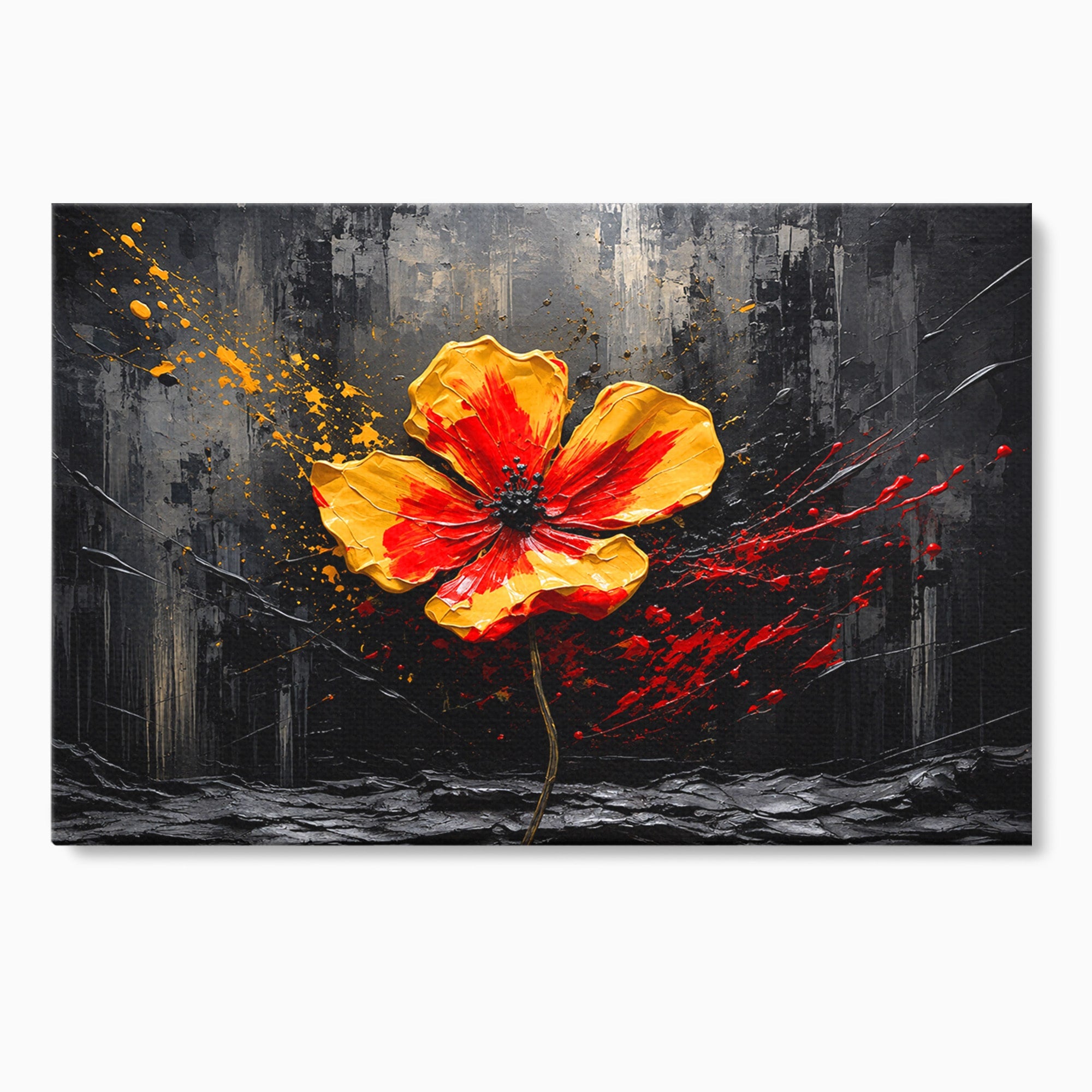 Tablou Canvas Premium LuxCanva® A1863, Floare Vibranta, Floare, Abstract, Modern, Textura, Living, Culori Vibrante