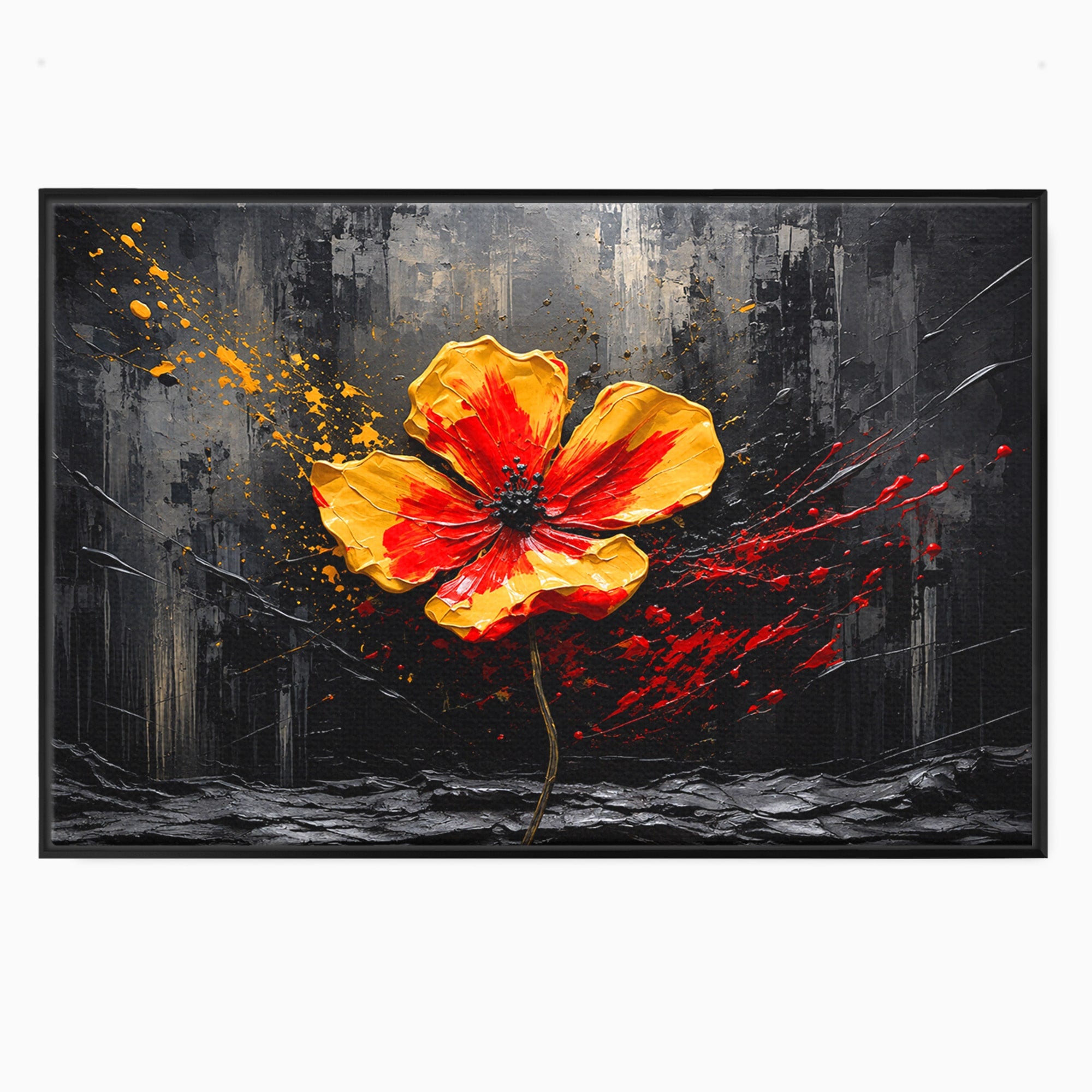 Tablou Canvas Premium LuxCanva® A1863, Floare Vibranta, Floare, Abstract, Modern, Textura, Living, Culori Vibrante