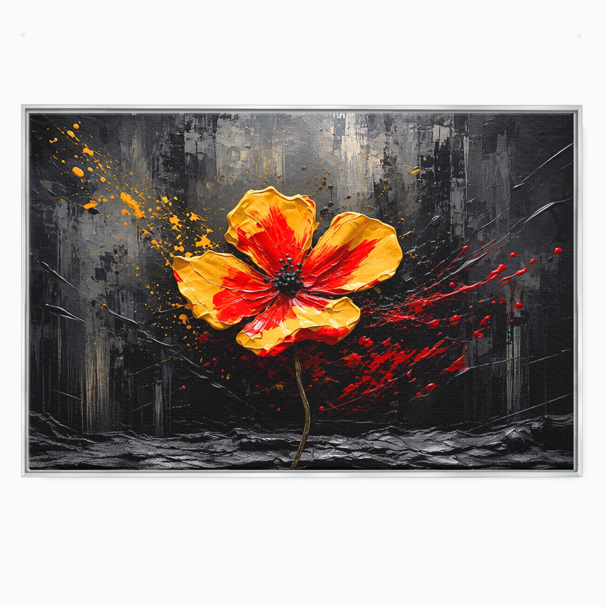 Tablou Canvas Premium LuxCanva® A1863, Floare Vibranta, Floare, Abstract, Modern, Textura, Living, Culori Vibrante