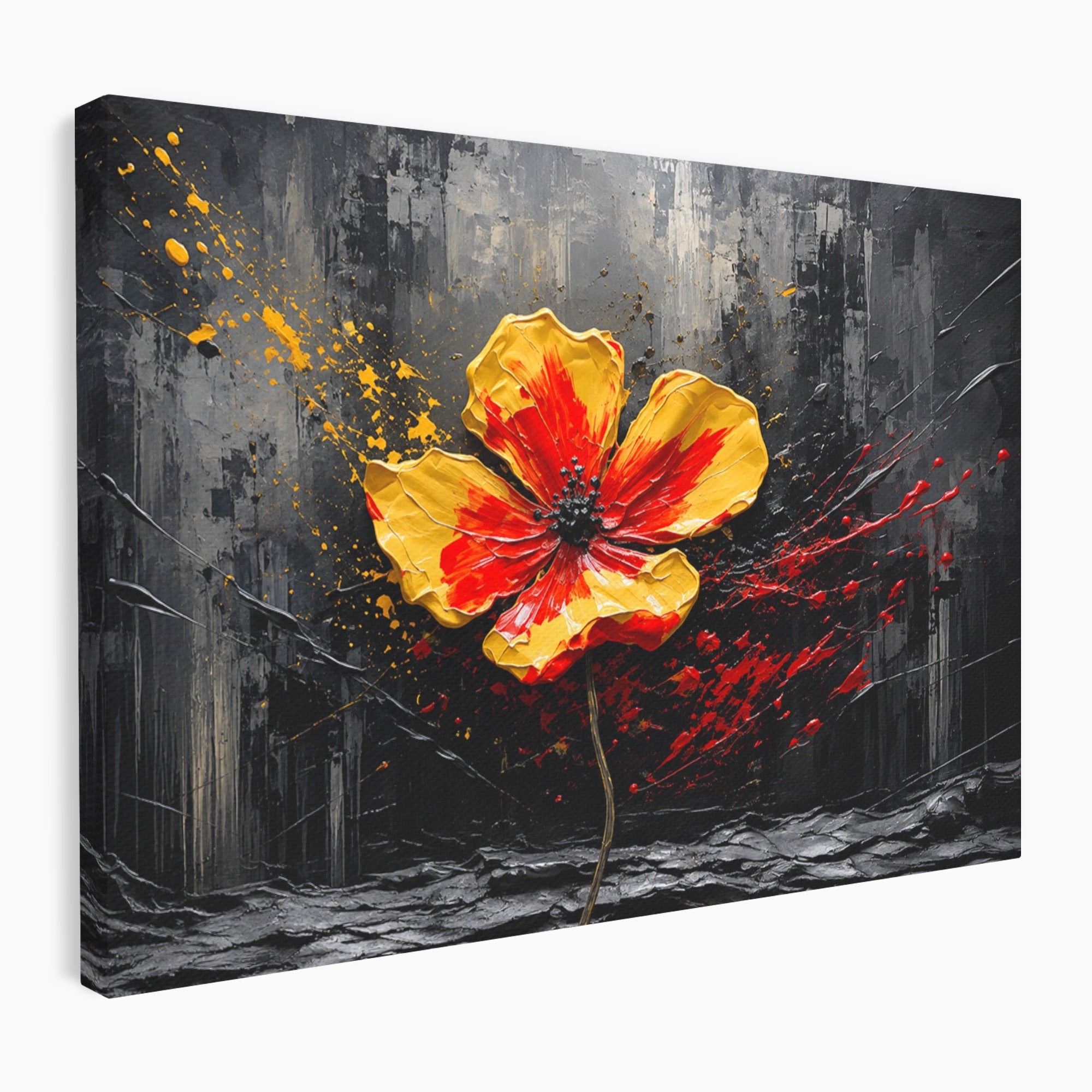 Tablou Canvas Premium LuxCanva® A1863, Floare Vibranta, Floare, Abstract, Modern, Textura, Living, Culori Vibrante
