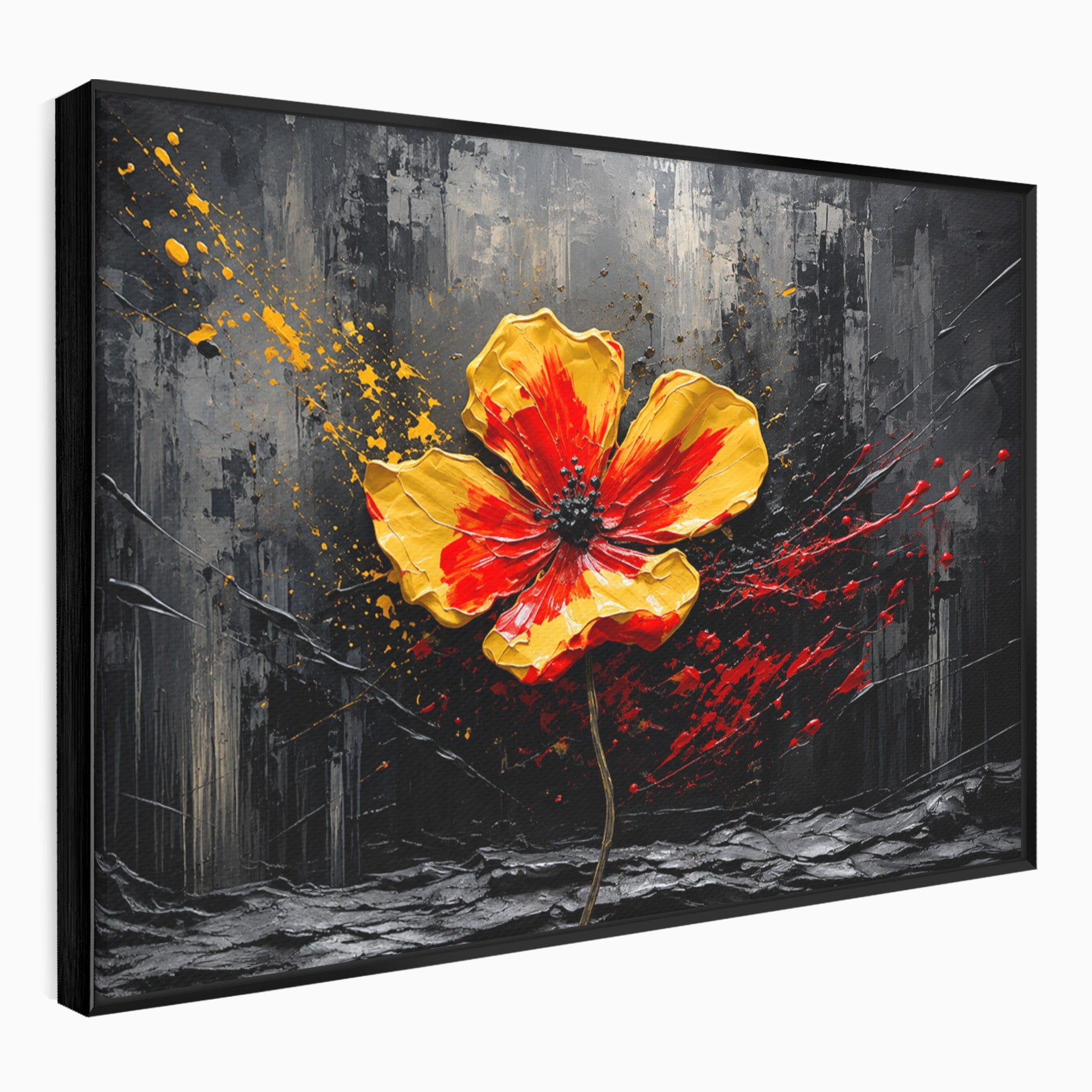 Tablou Canvas Premium LuxCanva® A1863, Floare Vibranta, Floare, Abstract, Modern, Textura, Living, Culori Vibrante