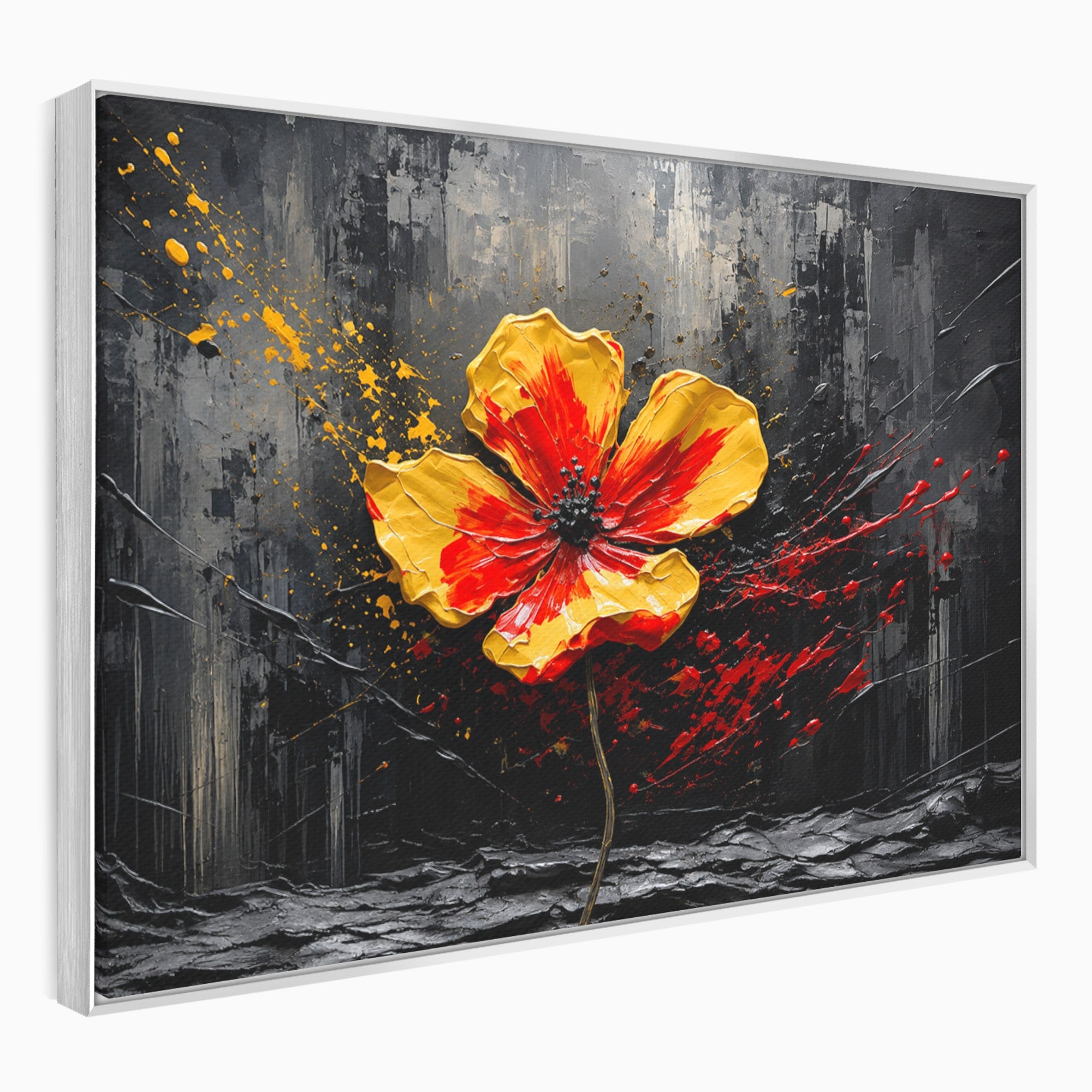 Tablou Canvas Premium LuxCanva® A1863, Floare Vibranta, Floare, Abstract, Modern, Textura, Living, Culori Vibrante