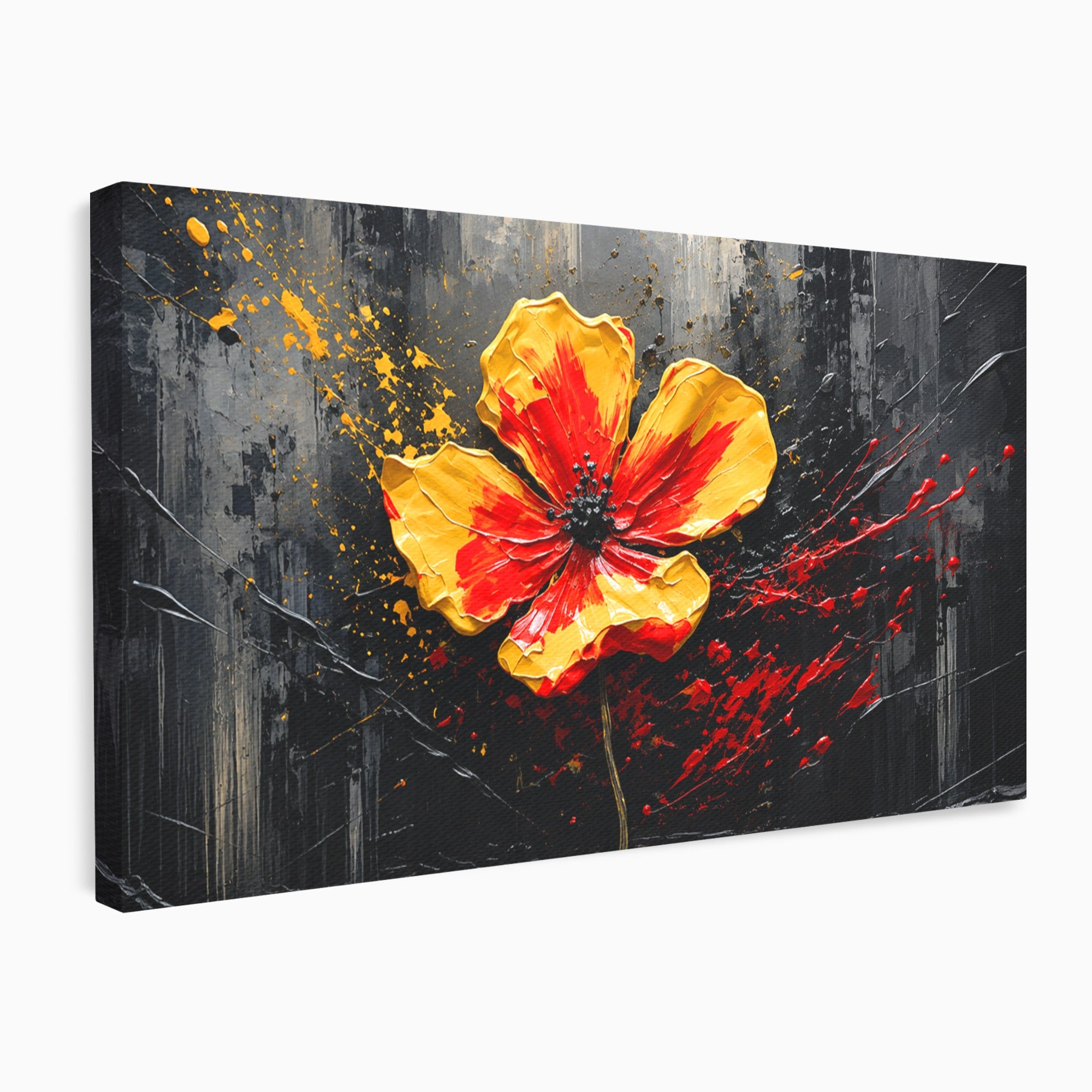Tablou Canvas Premium LuxCanva® A1863, Floare Vibranta, Floare, Abstract, Modern, Textura, Living, Culori Vibrante