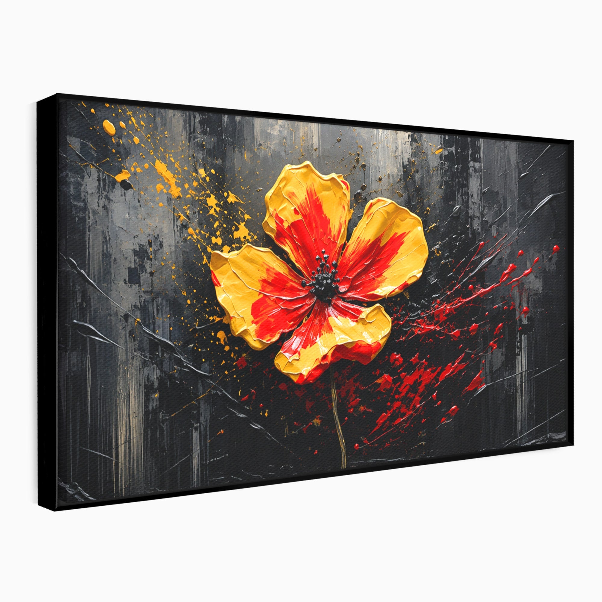Tablou Canvas Premium LuxCanva® A1863, Floare Vibranta, Floare, Abstract, Modern, Textura, Living, Culori Vibrante