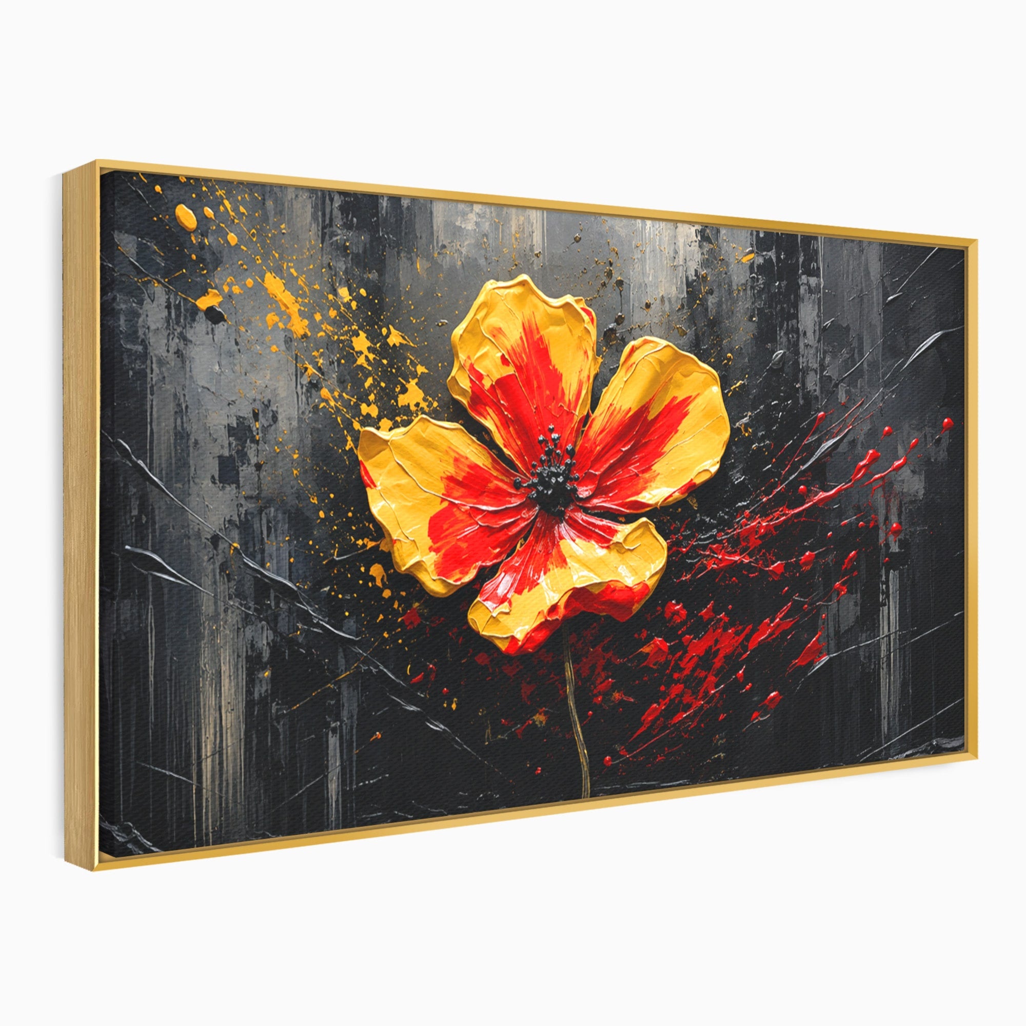 Tablou Canvas Premium LuxCanva® A1863, Floare Vibranta, Floare, Abstract, Modern, Textura, Living, Culori Vibrante