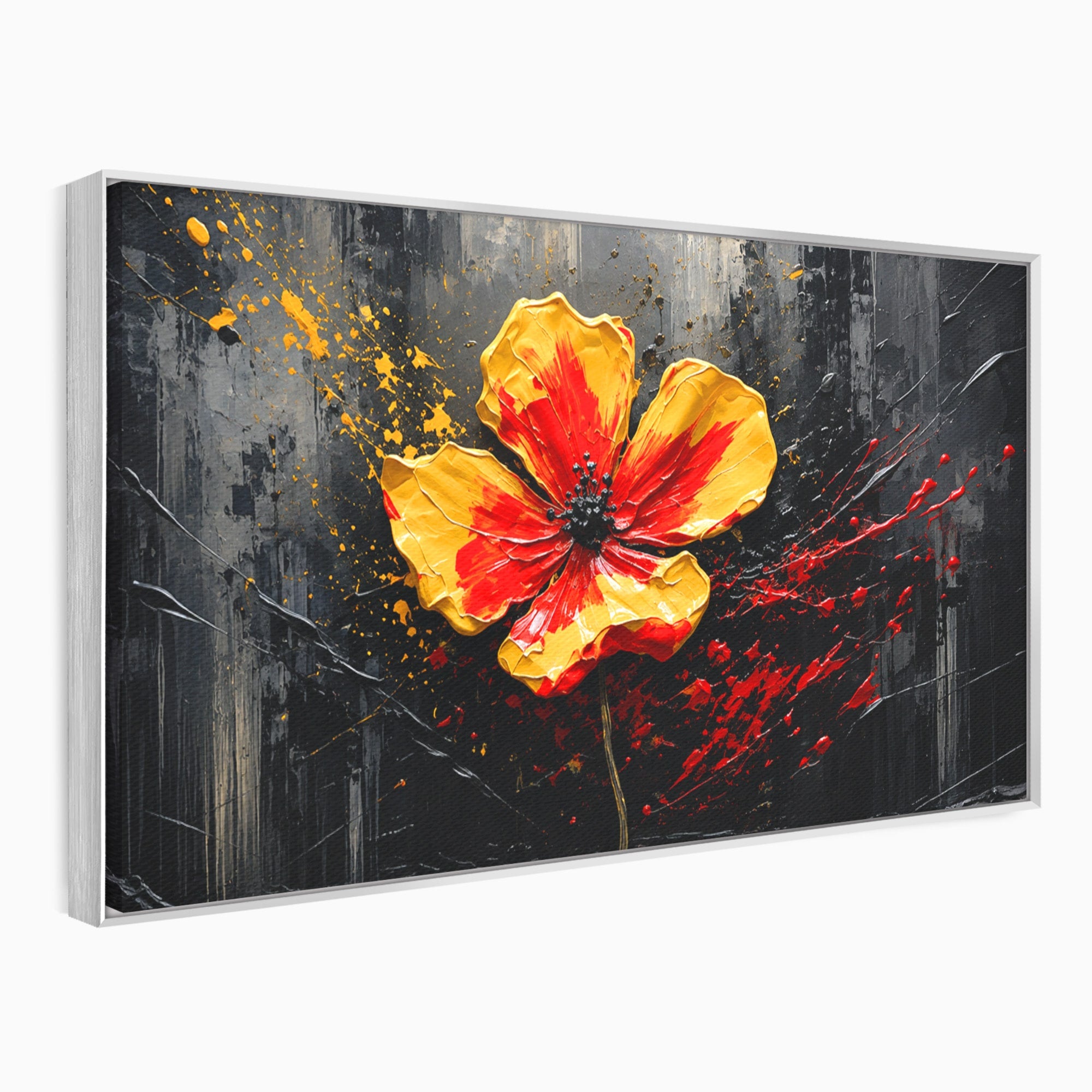 Tablou Canvas Premium LuxCanva® A1863, Floare Vibranta, Floare, Abstract, Modern, Textura, Living, Culori Vibrante