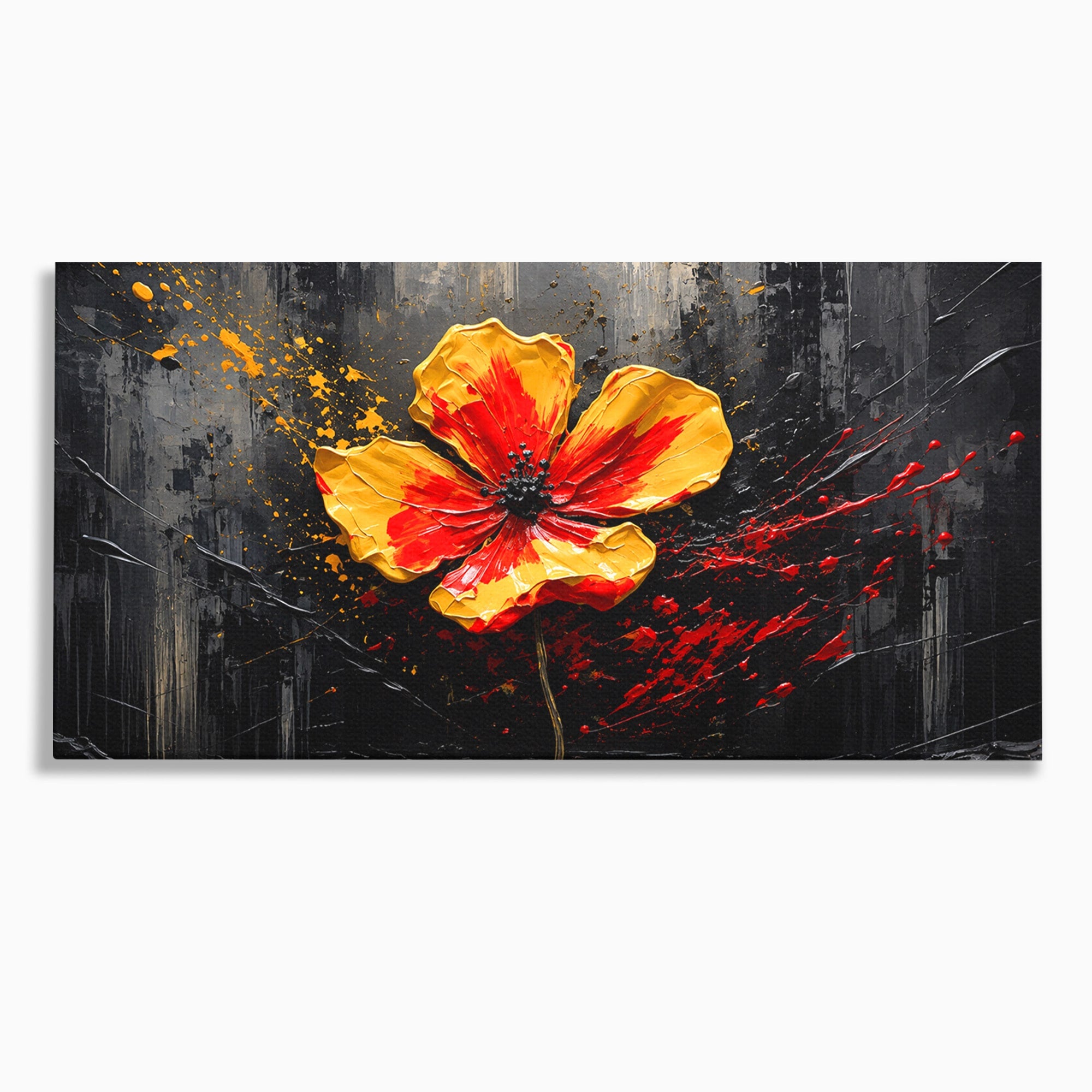 Tablou Canvas Premium LuxCanva® A1863, Floare Vibranta, Floare, Abstract, Modern, Textura, Living, Culori Vibrante