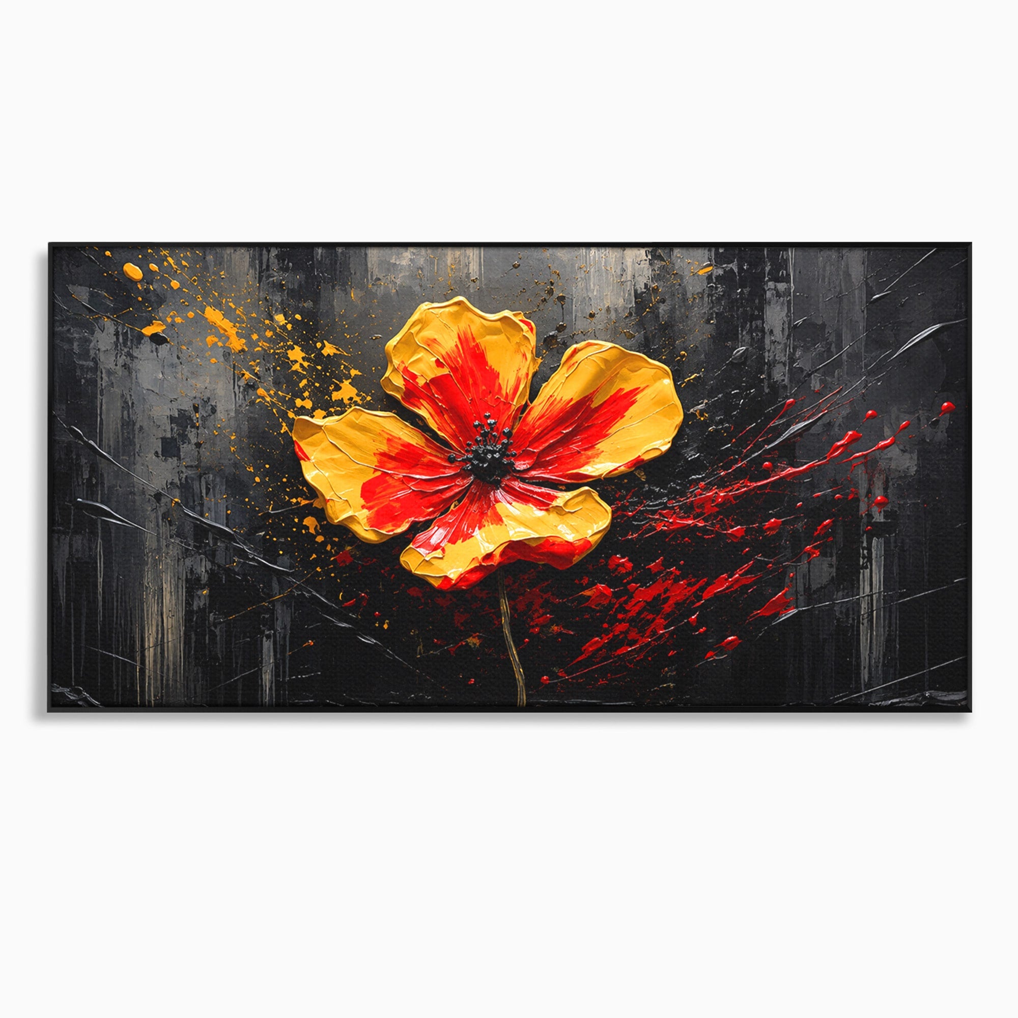 Tablou Canvas Premium LuxCanva® A1863, Floare Vibranta, Floare, Abstract, Modern, Textura, Living, Culori Vibrante