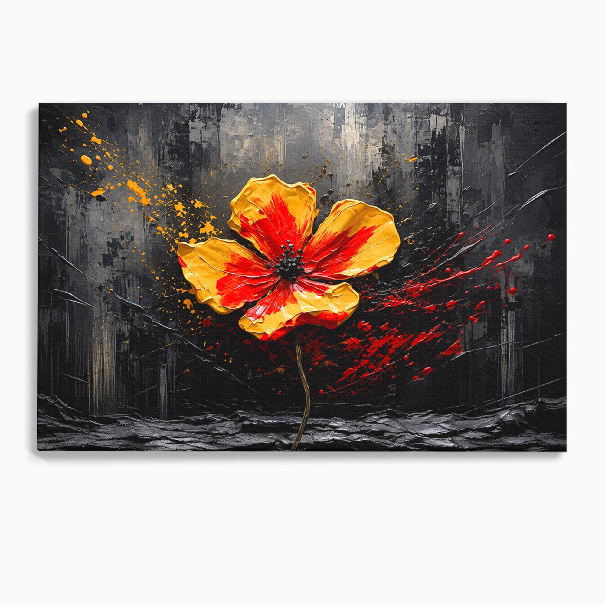 Tablou Canvas Premium LuxCanva® A1863, Floare Vibranta, Floare, Abstract, Modern, Textura, Living, Culori Vibrante