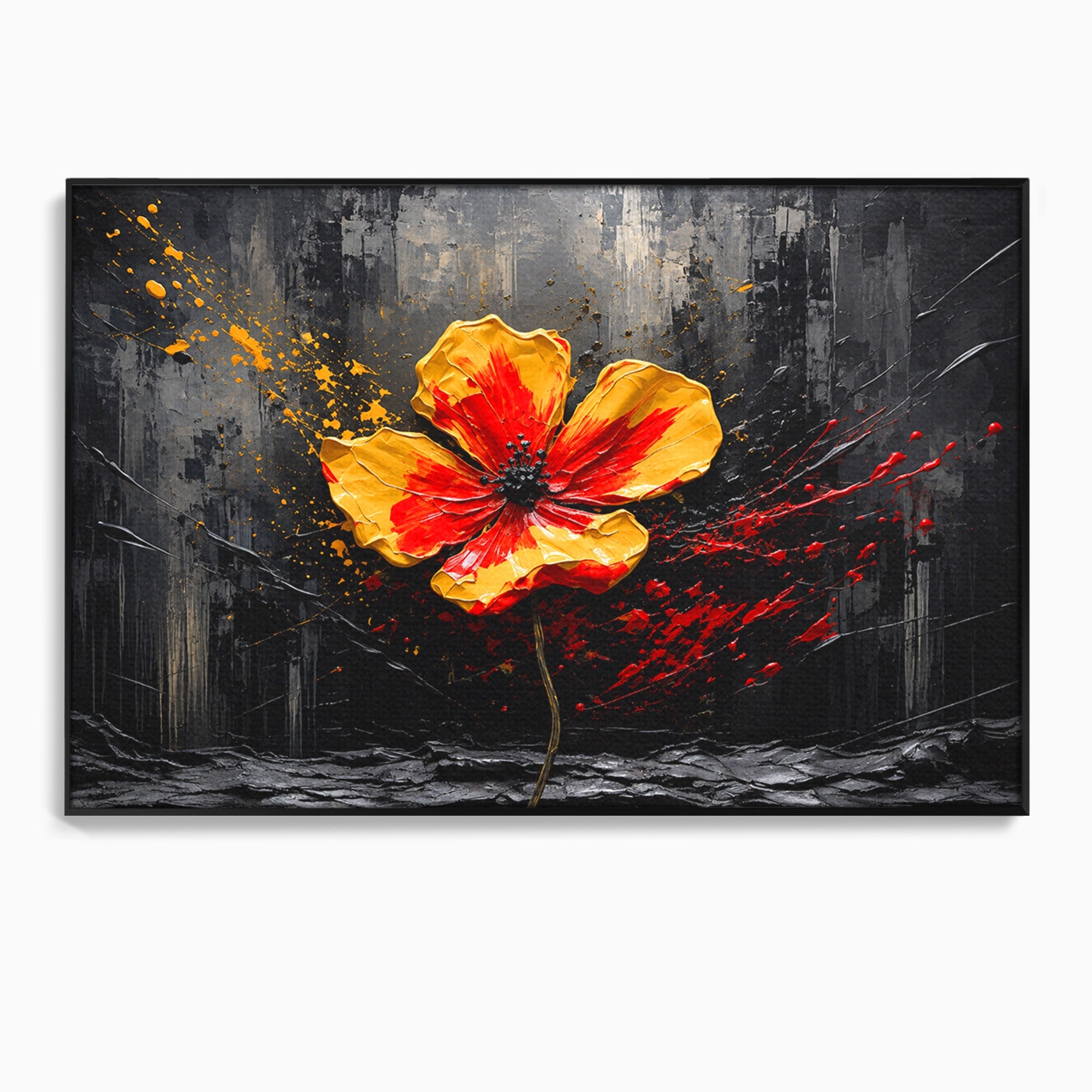 Tablou Canvas Premium LuxCanva® A1863, Floare Vibranta, Floare, Abstract, Modern, Textura, Living, Culori Vibrante