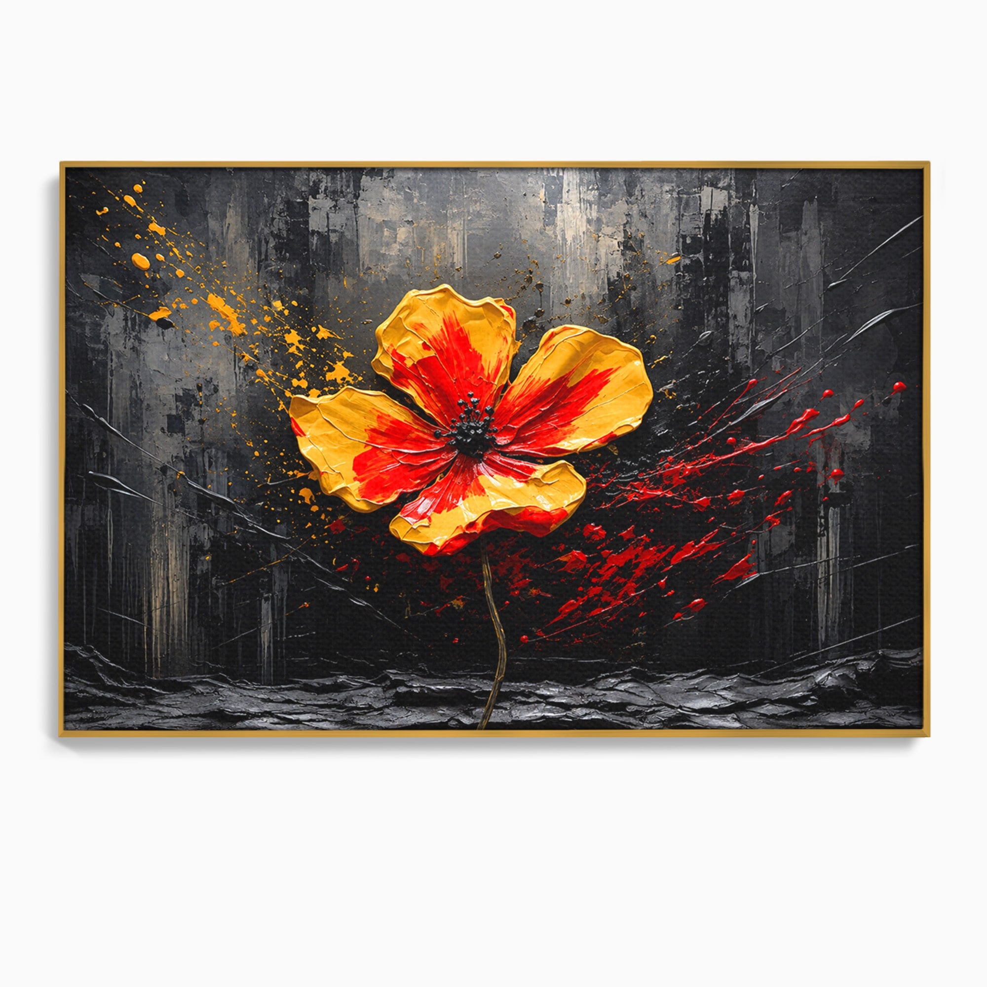 Tablou Canvas Premium LuxCanva® A1863, Floare Vibranta, Floare, Abstract, Modern, Textura, Living, Culori Vibrante