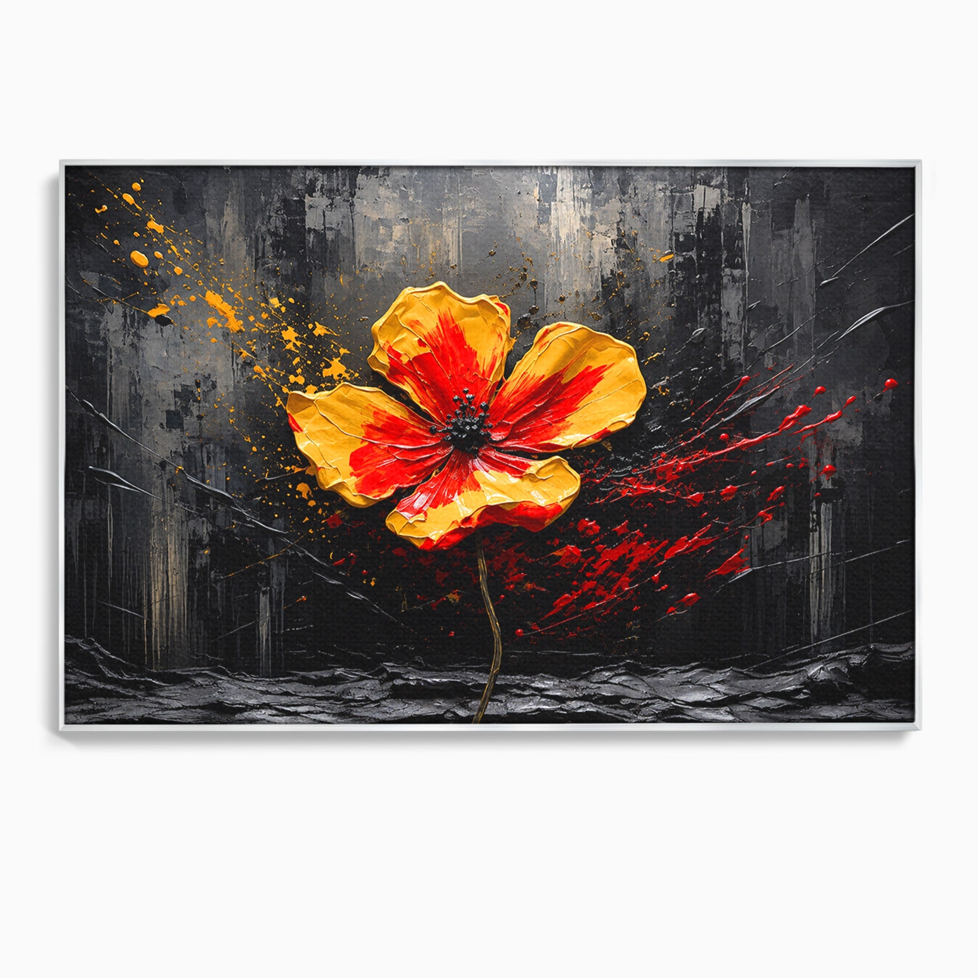 Tablou Canvas Premium LuxCanva® A1863, Floare Vibranta, Floare, Abstract, Modern, Textura, Living, Culori Vibrante