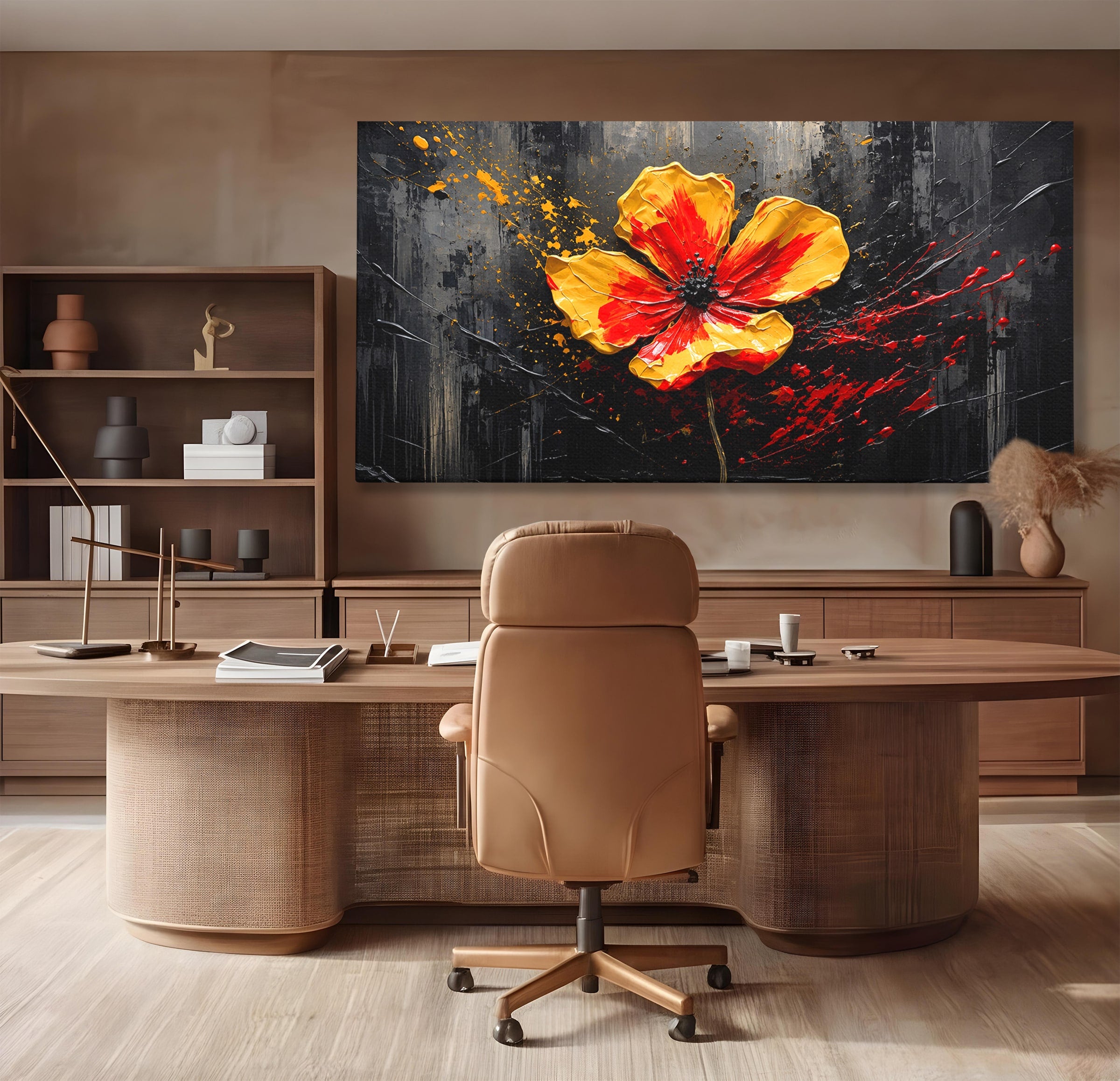 Tablou Canvas Premium LuxCanva® A1863, Floare Vibranta, Floare, Abstract, Modern, Textura, Living, Culori Vibrante