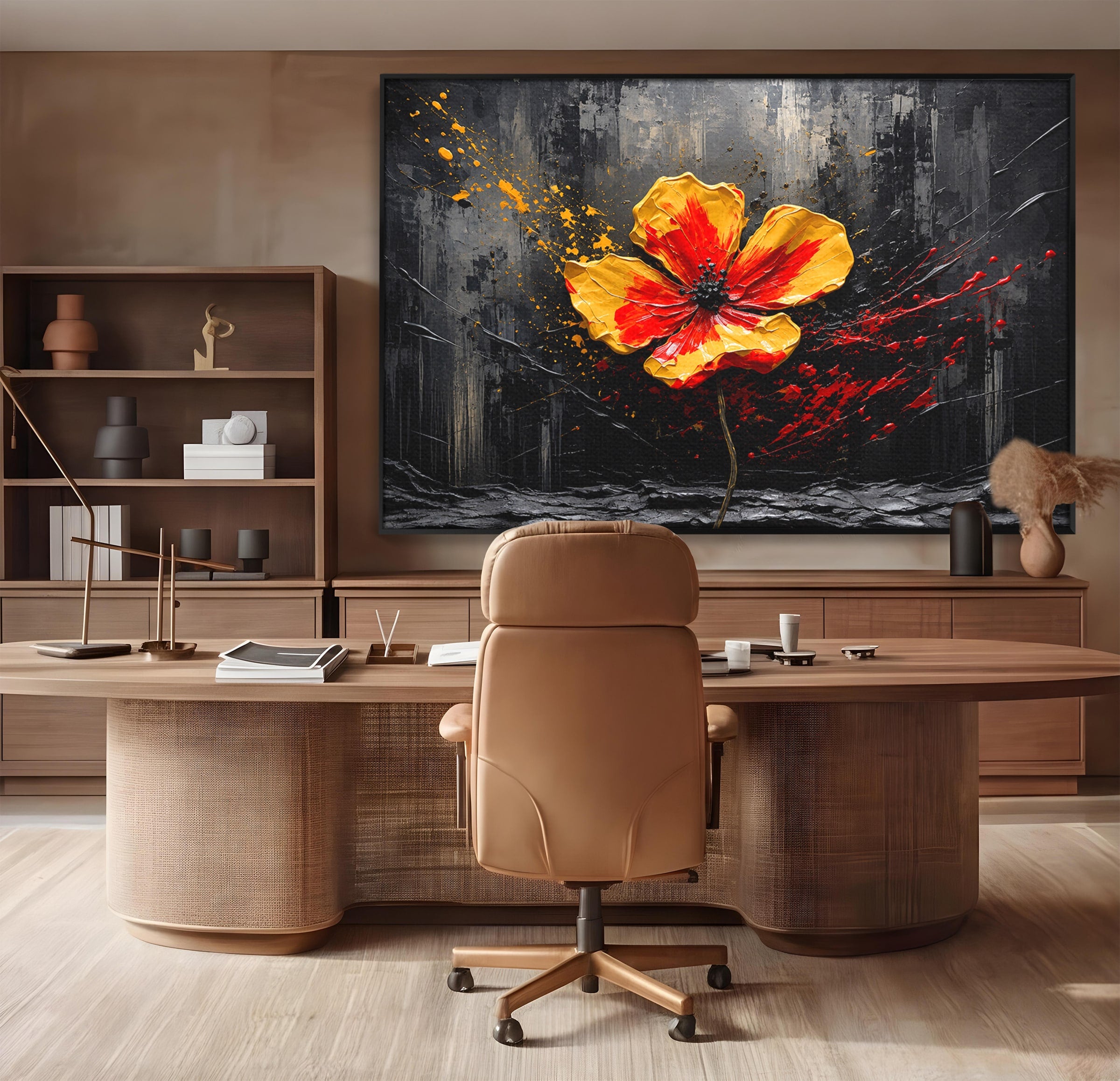 Tablou Canvas Premium LuxCanva® A1863, Floare Vibranta, Floare, Abstract, Modern, Textura, Living, Culori Vibrante