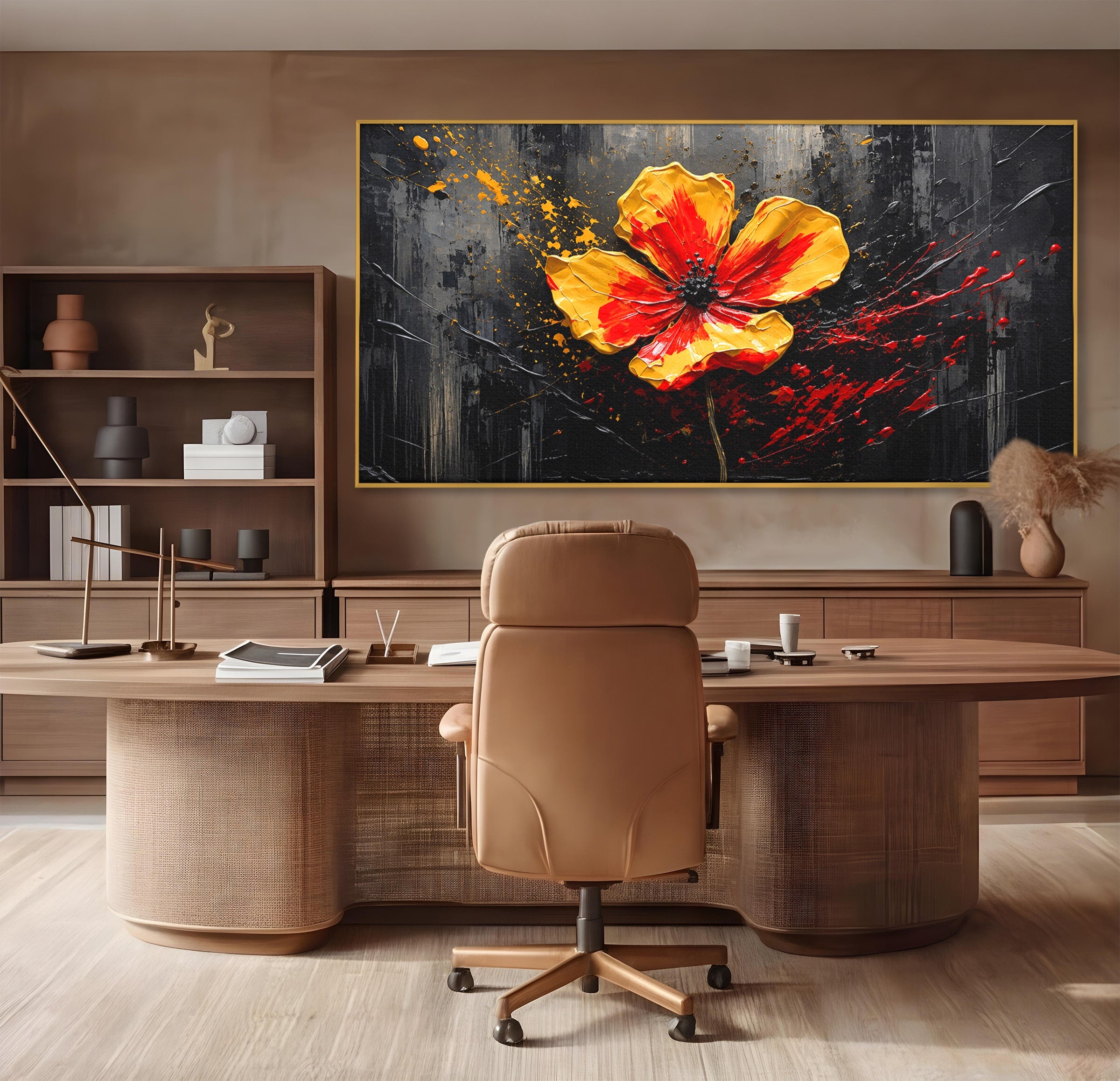 Tablou Canvas Premium LuxCanva® A1863, Floare Vibranta, Floare, Abstract, Modern, Textura, Living, Culori Vibrante