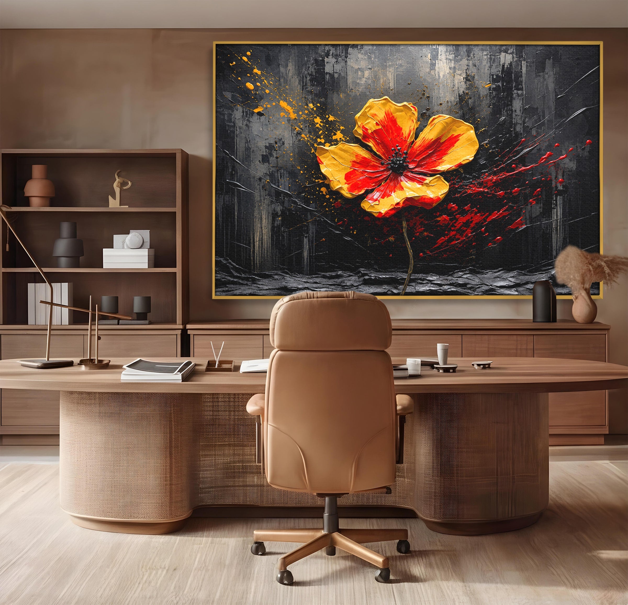 Tablou Canvas Premium LuxCanva® A1863, Floare Vibranta, Floare, Abstract, Modern, Textura, Living, Culori Vibrante