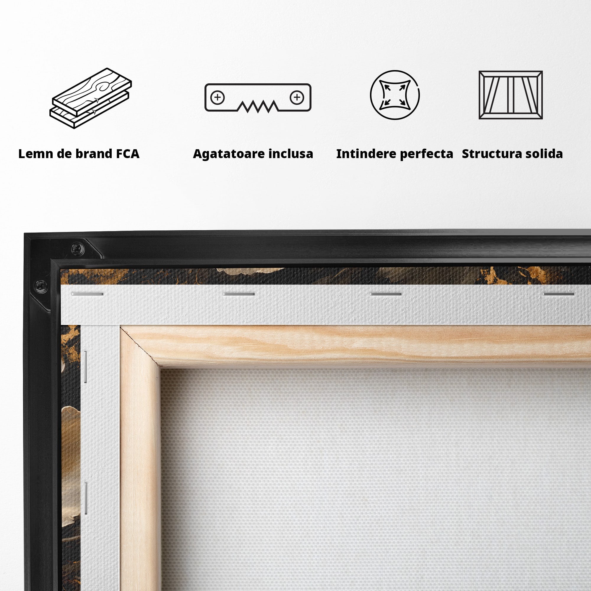 Tablou Canvas Premium LuxCanva® A1864, Floare Aurie, Floare, Auriu, Eleganta, Dormitor, Living, Culori Vibrante