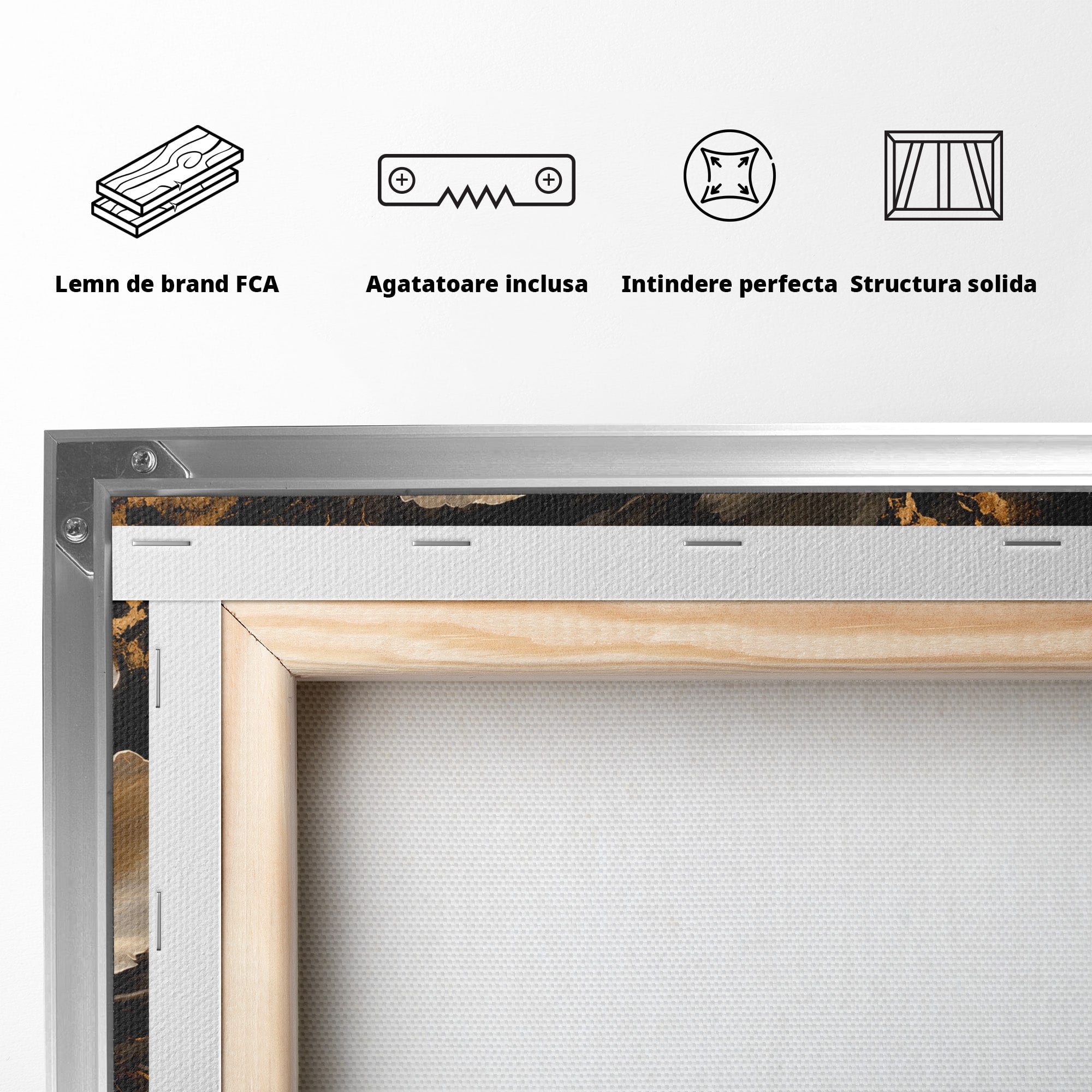 Tablou Canvas Premium LuxCanva® A1864, Floare Aurie, Floare, Auriu, Eleganta, Dormitor, Living, Culori Vibrante