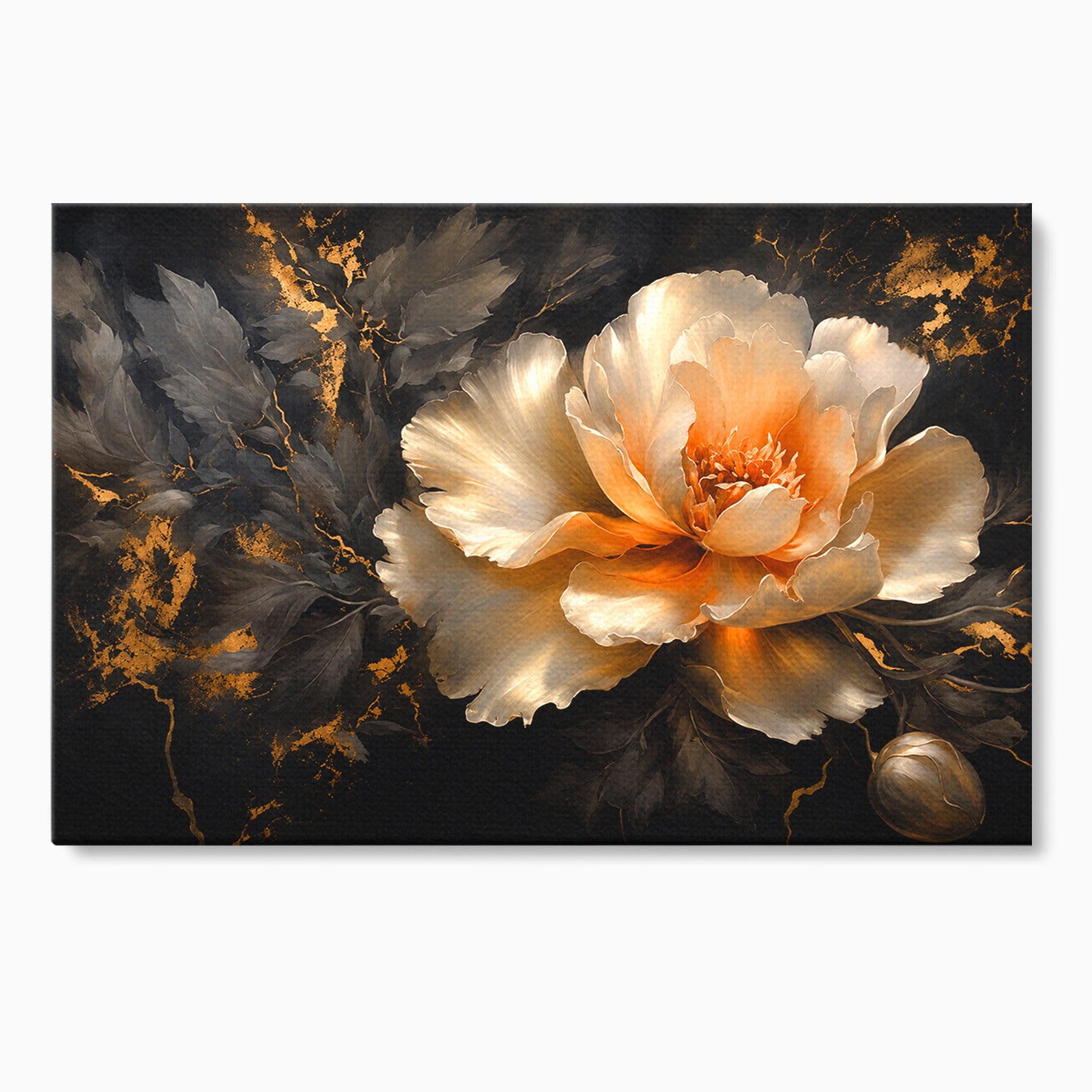 Tablou Canvas Premium LuxCanva® A1864, Floare Aurie, Floare, Auriu, Eleganta, Dormitor, Living, Culori Vibrante