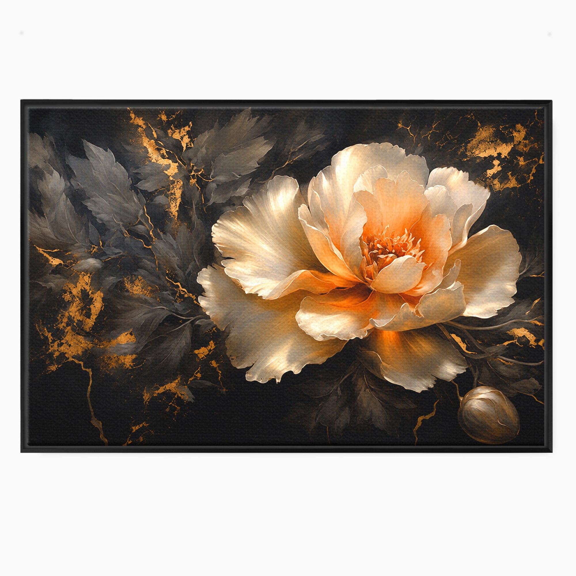 Tablou Canvas Premium LuxCanva® A1864, Floare Aurie, Floare, Auriu, Eleganta, Dormitor, Living, Culori Vibrante