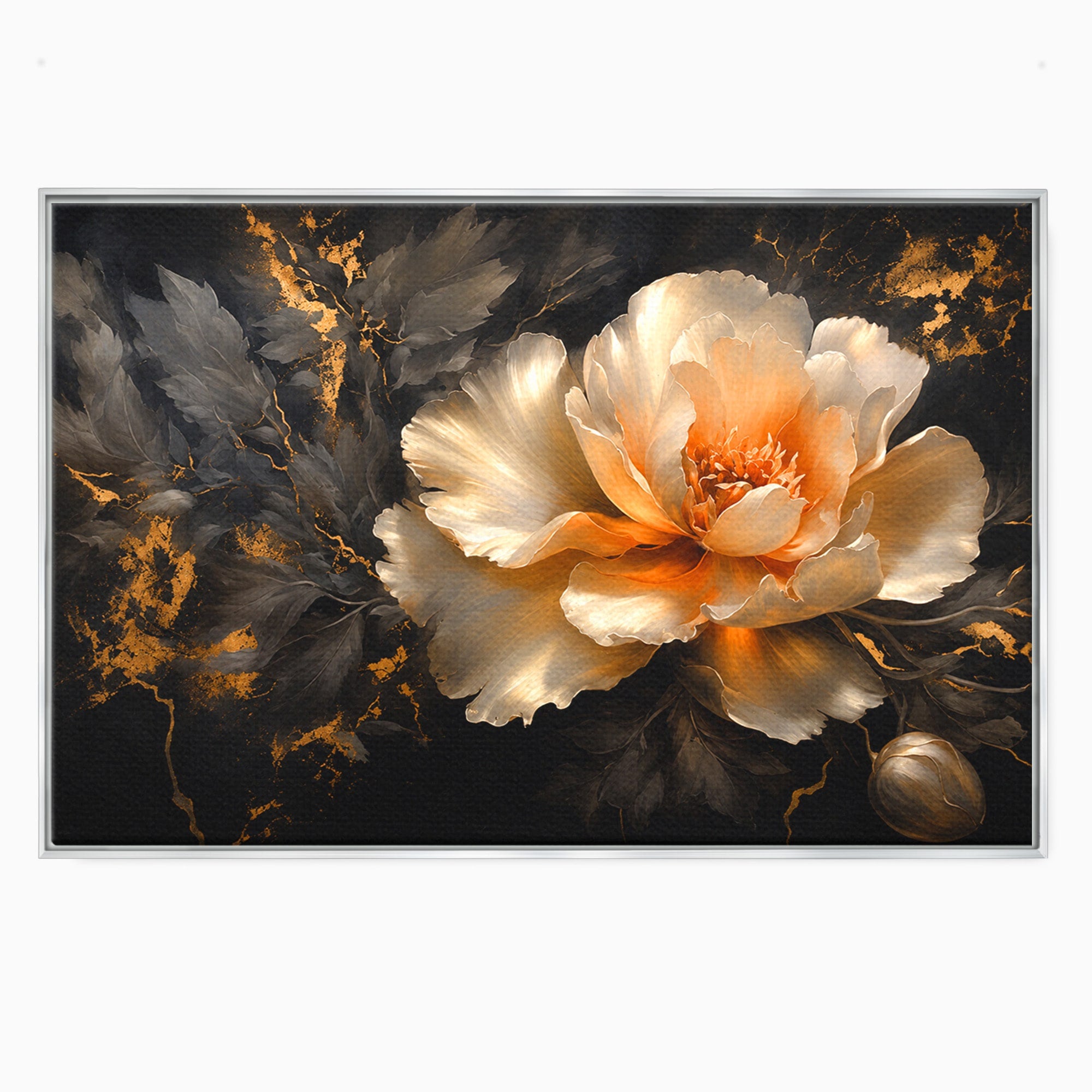 Tablou Canvas Premium LuxCanva® A1864, Floare Aurie, Floare, Auriu, Eleganta, Dormitor, Living, Culori Vibrante