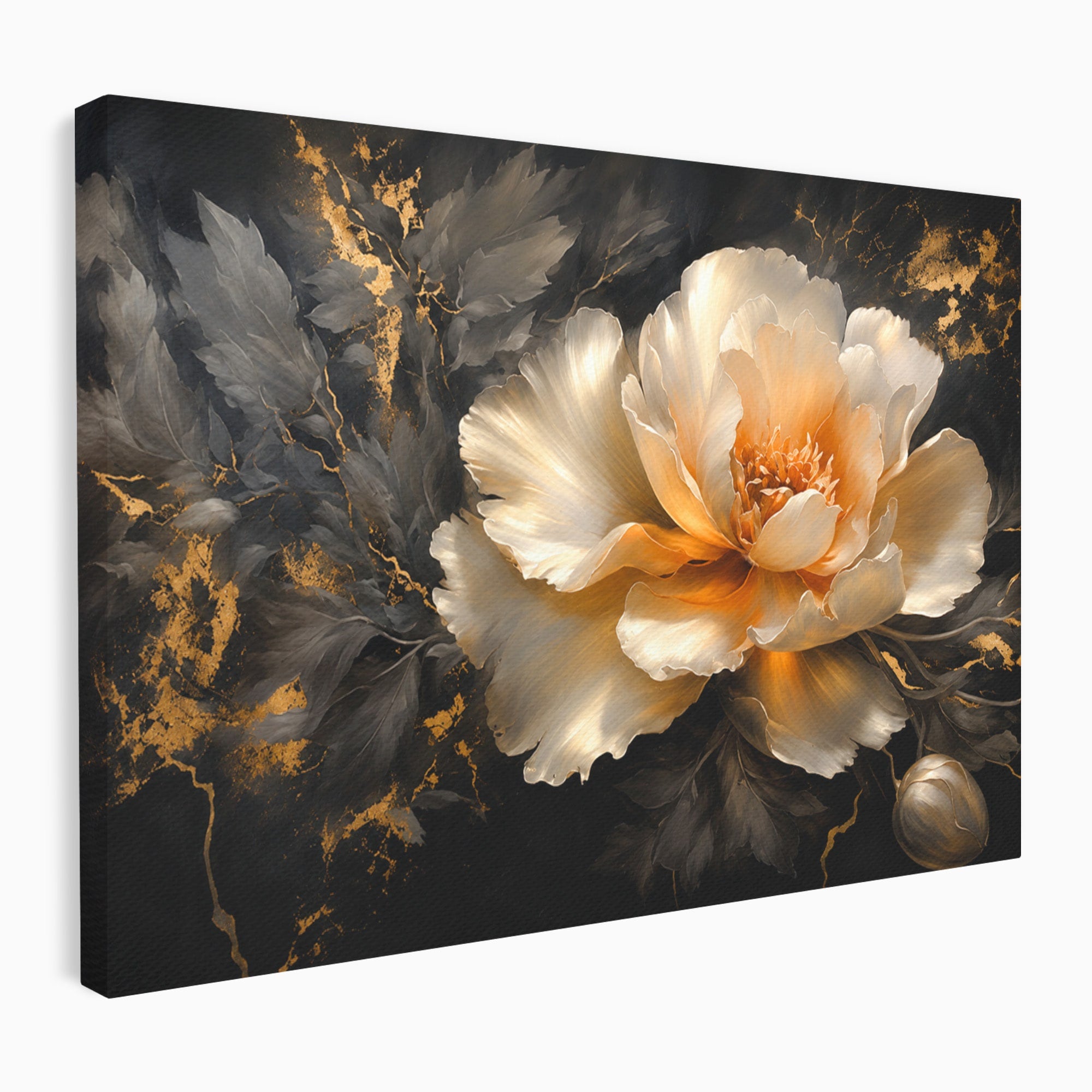 Tablou Canvas Premium LuxCanva® A1864, Floare Aurie, Floare, Auriu, Eleganta, Dormitor, Living, Culori Vibrante